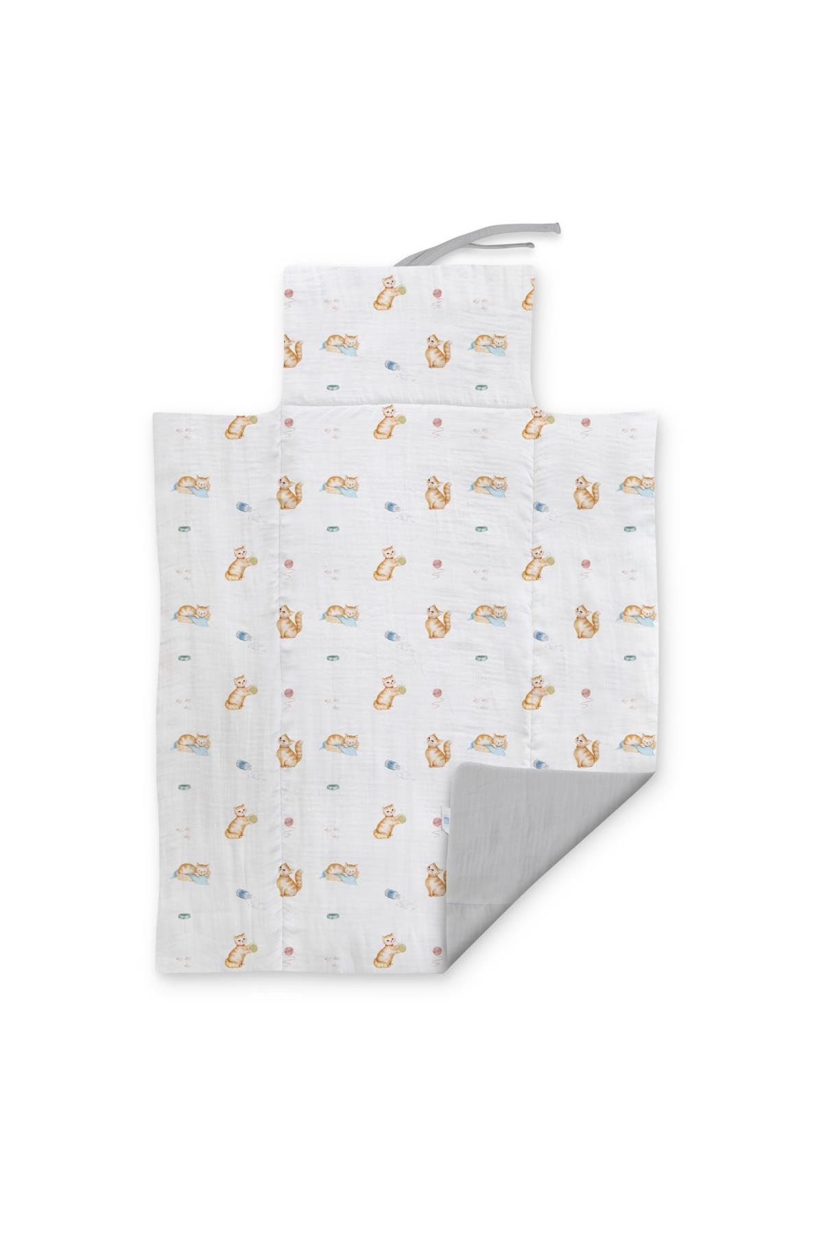 Deux Lapins / Chaton Müslin Bebek Alt Açma Matı std