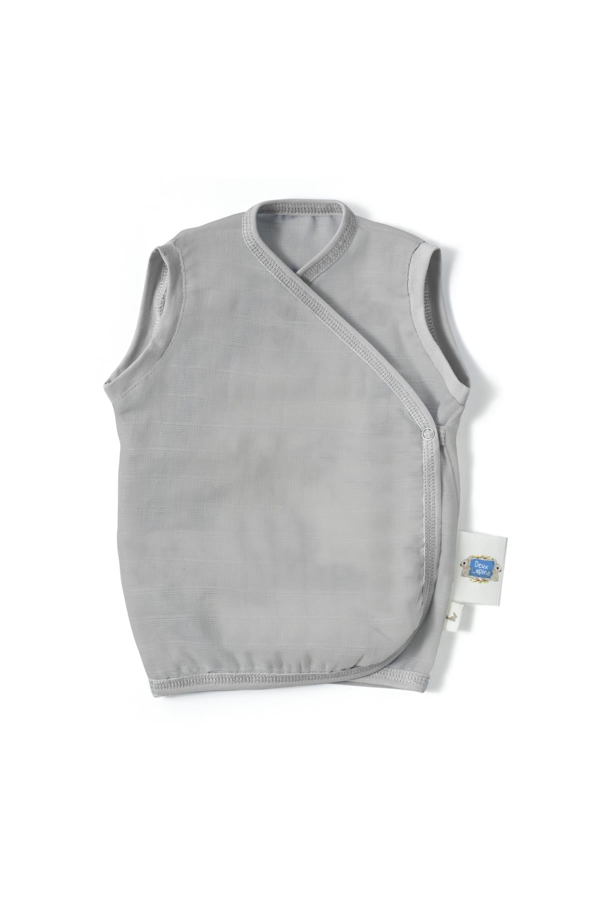 Deux Lapins / Cotton Grey Müslin Bebek Yelek std