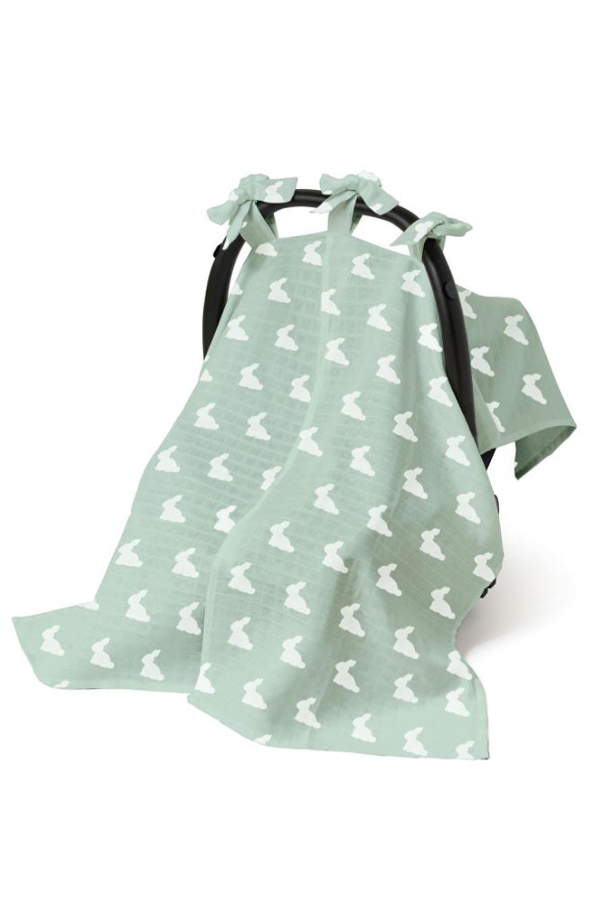 Deux Lapins / Mono Lapin Matcha Green - Müslin Puset Örtüsü Çok Renkli