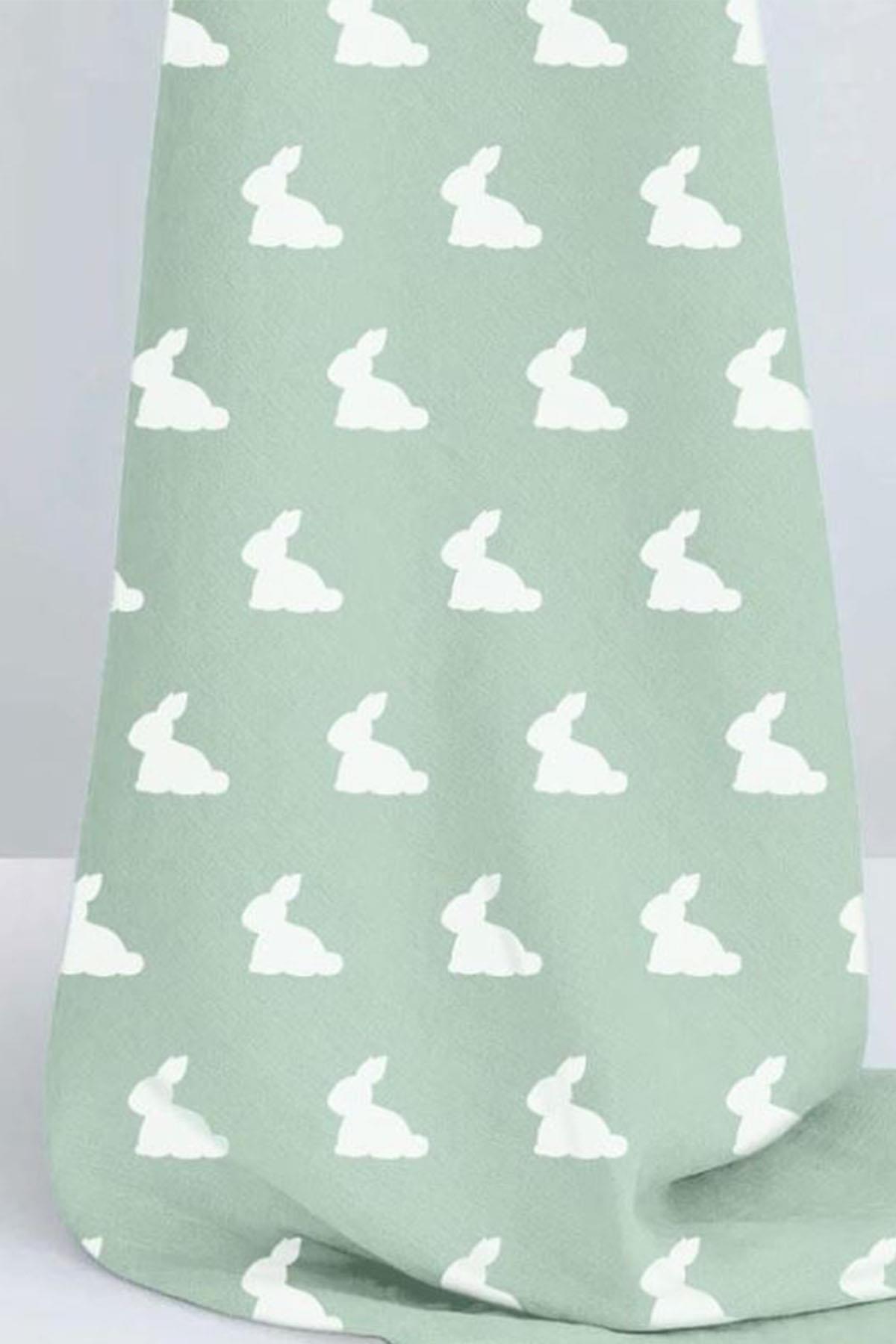 Deux Lapins / Mono Lapin Matcha Green - Müslin Bebek Örtü 100X100cm Çok Renkli