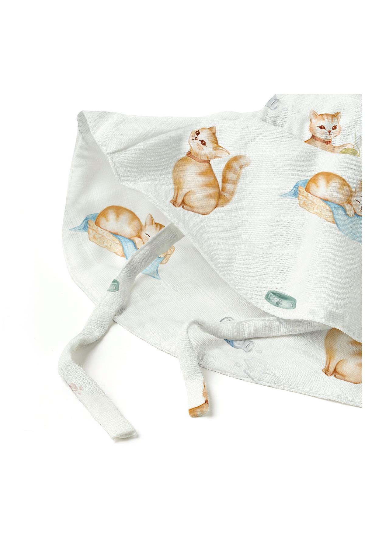 Deux Lapins / Müslin Bebek Şapkası - Chaton std