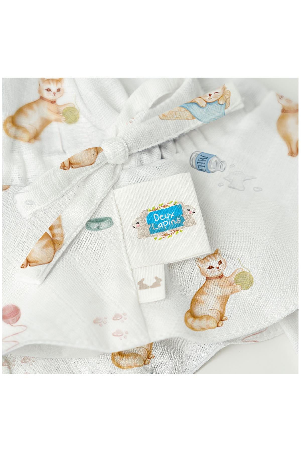 Deux Lapins / Müslin Bebek Şapkası - Chaton std
