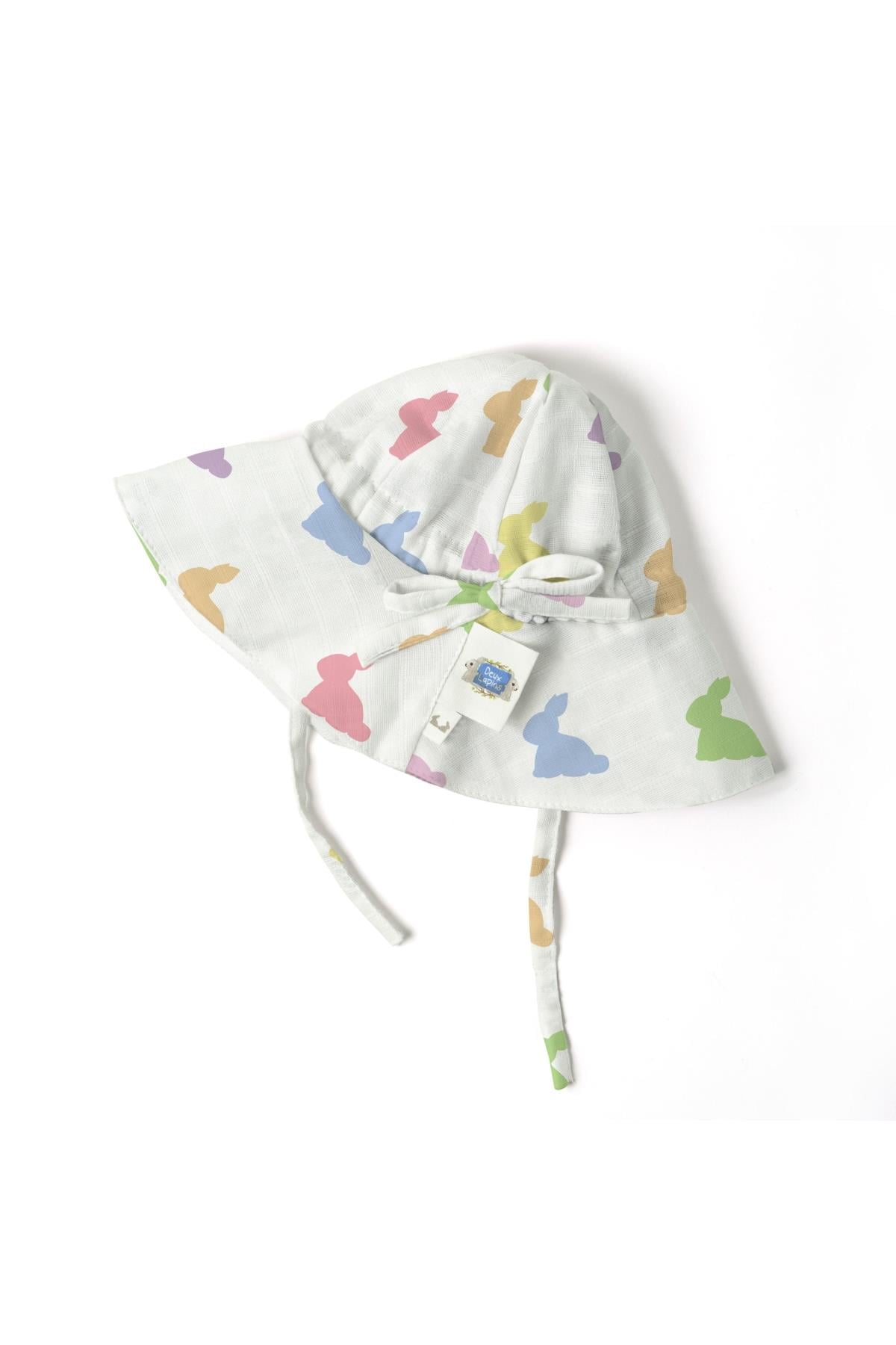 Deux Lapins / Müslin Bebek Şapkası - Rainbow Lapin std