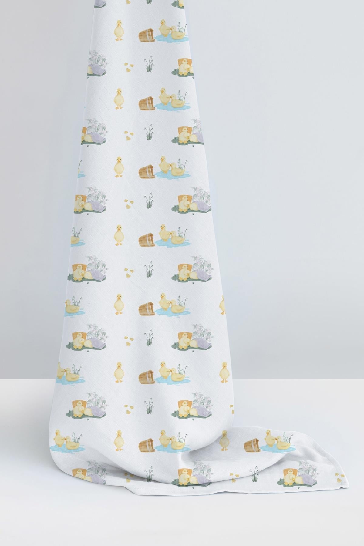 Deux Lapins / Petits Canetons Müslin Bebek Örtüsü 100x100 cm std