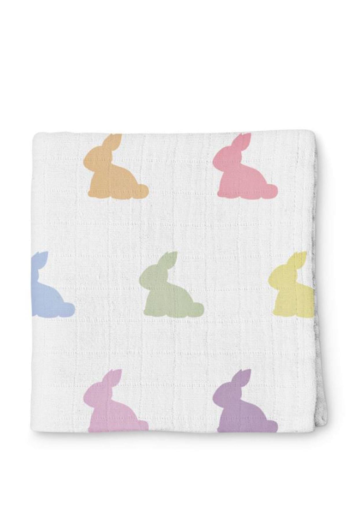 Deux Lapins / Rainbow Lapin - Müslin Bebek Örtü 100X100cm Çok Renkli