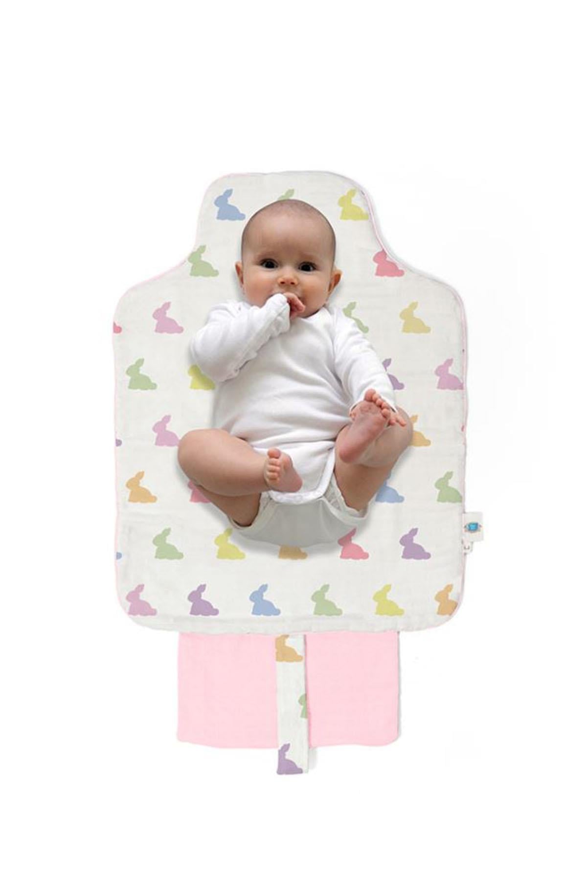 Deux Lapins / Rainbow Lapin Pink - Müslin Bebek Pratik Alt Açma Matı Çok Renkli