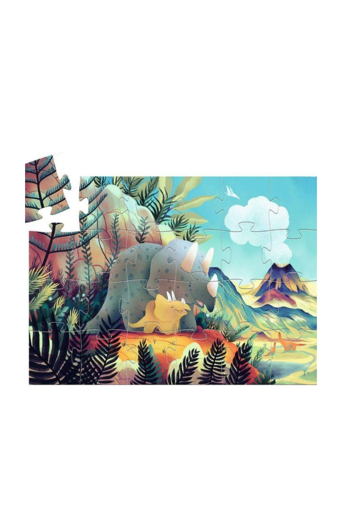 Djeco Dekoratif Puzzle 24 Parça / Teo the Dinosaur Çok Renkli