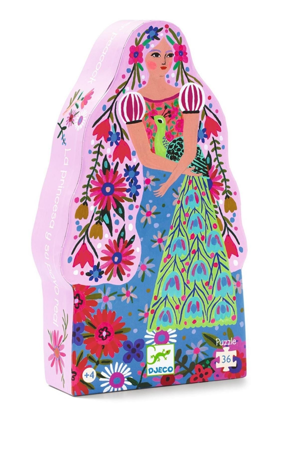 Djeco Dekoratif Puzzle 36 Parça / Princess & Peacock Çok Renkli