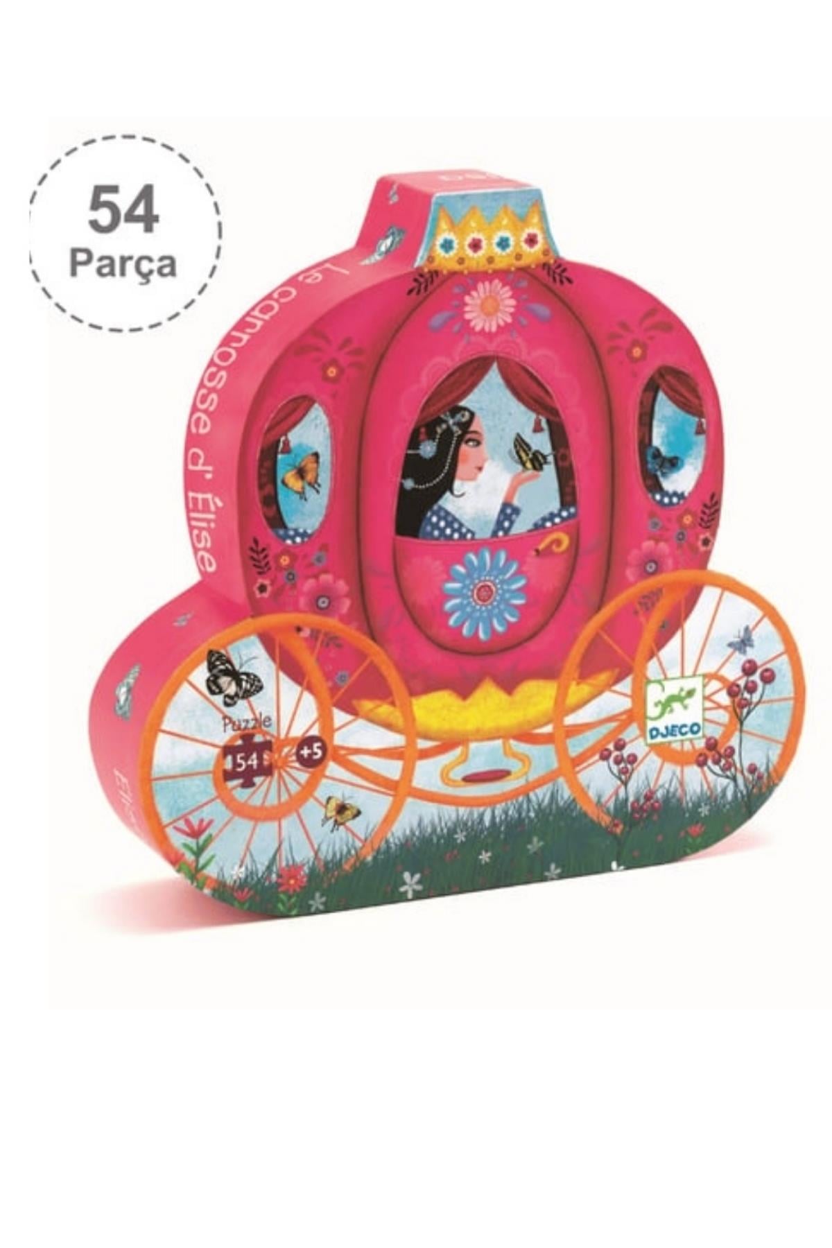 Djeco/ Dekoratif Puzzle 54 Parça/Elises Carriage Çok Renkli