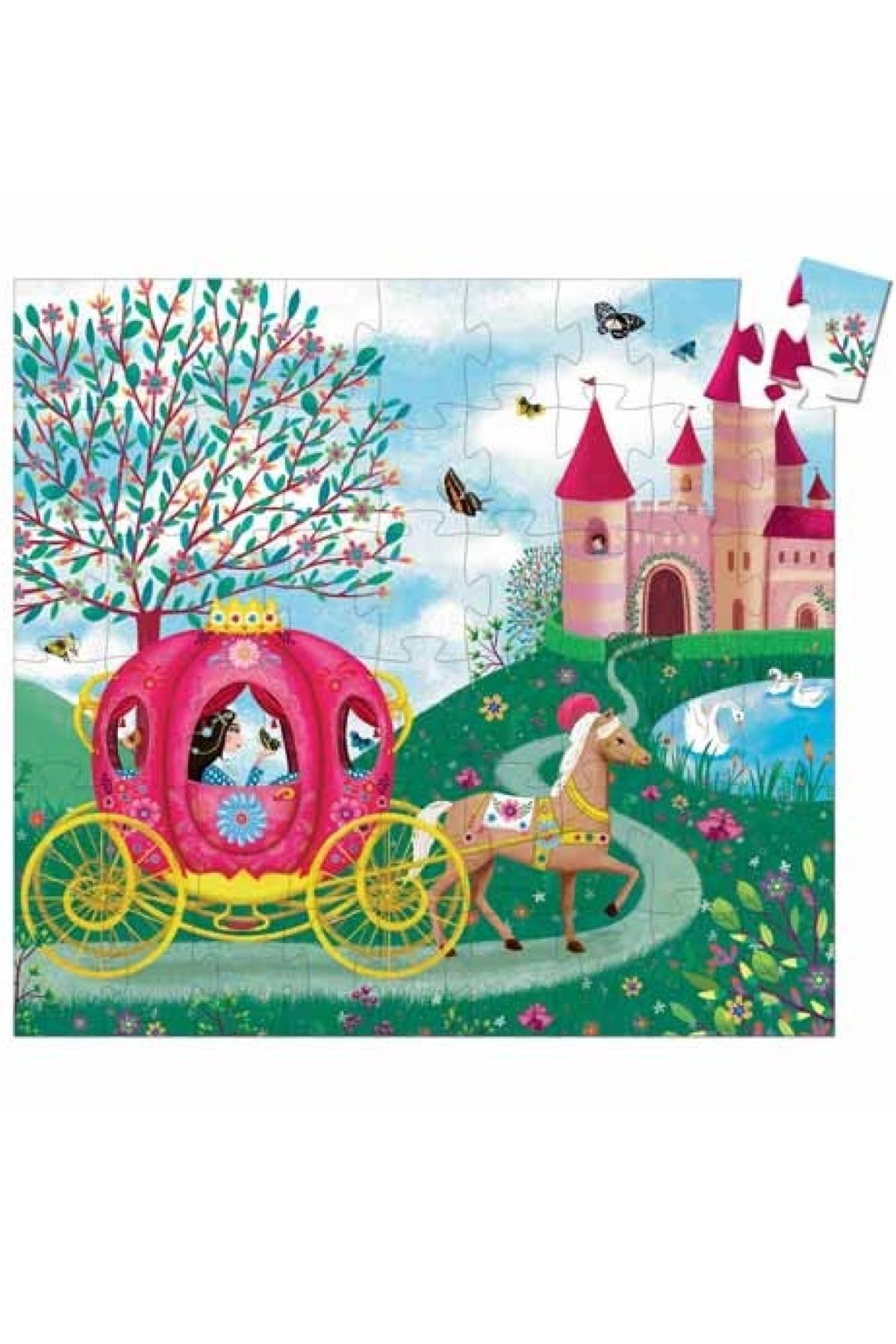 Djeco/ Dekoratif Puzzle 54 Parça/Elises Carriage Çok Renkli