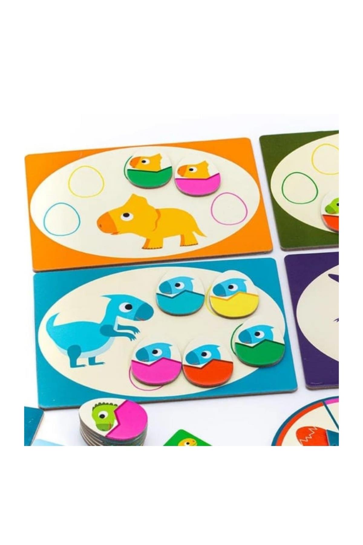 Djeco Domino 3lü Kutu Oyunu / Dino Çok Renkli