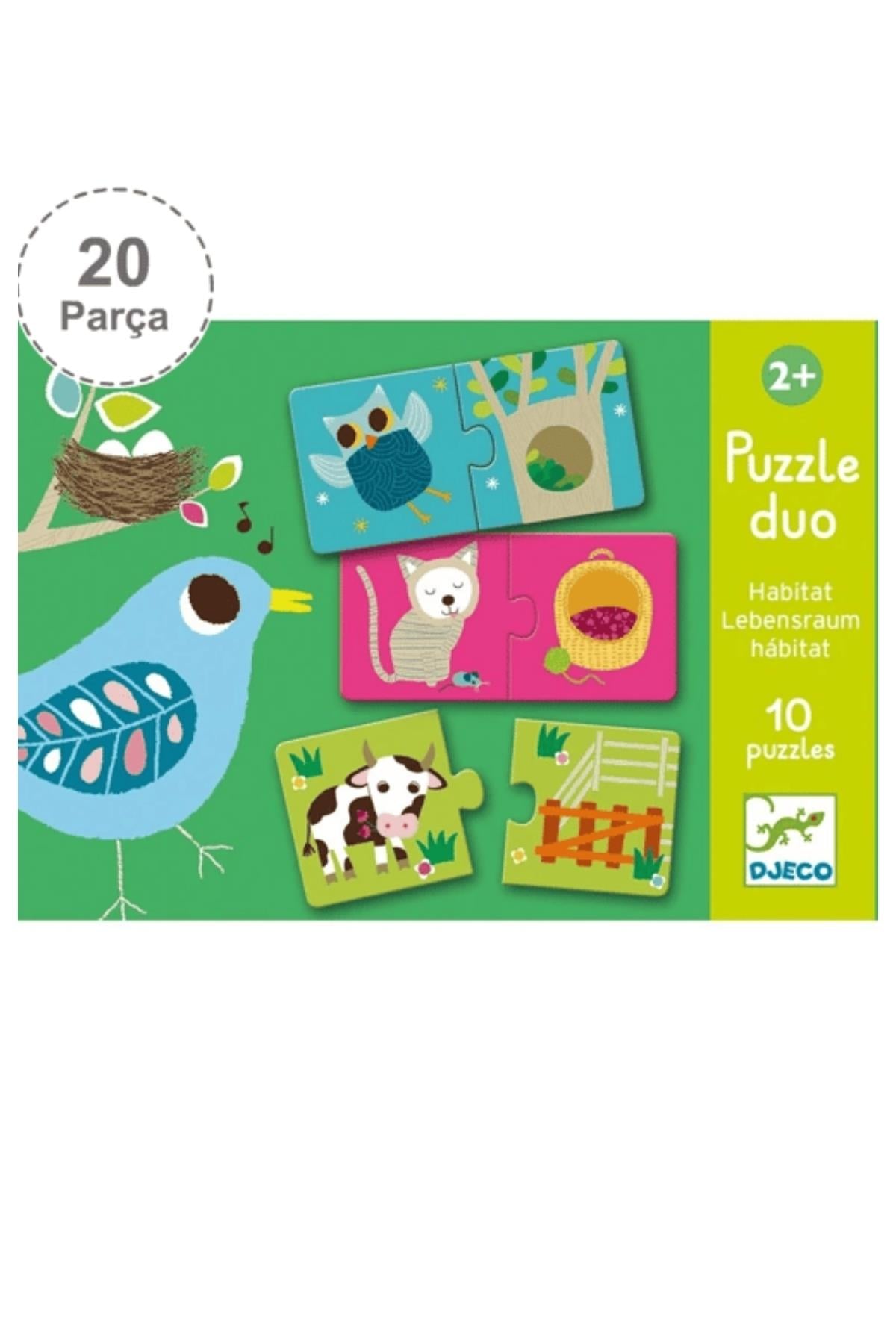 Djeco İkili Puzzle/ Duo Habitat Çok Renkli