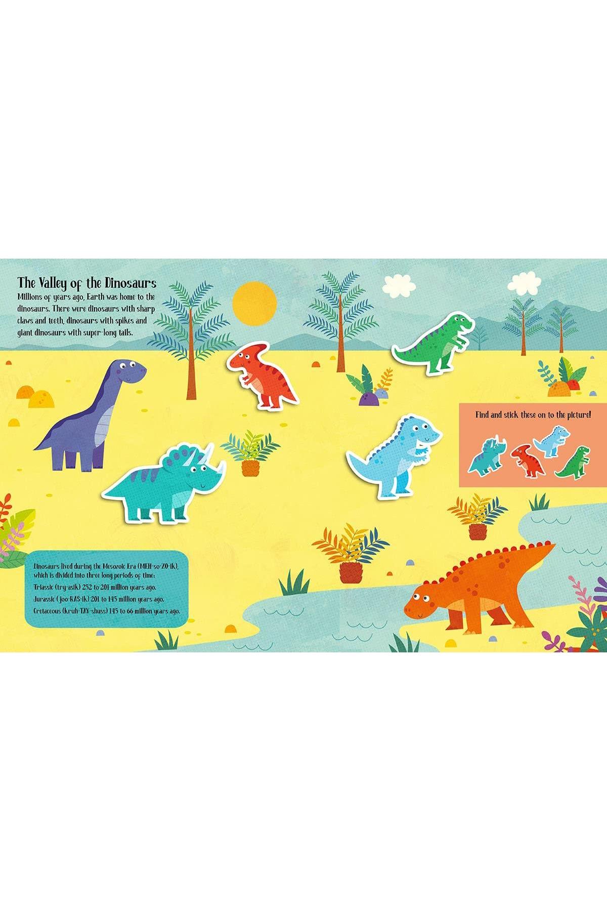 Imagine That / Felt Stickers - Dinosaurs Play Scene Book Çok Renkli