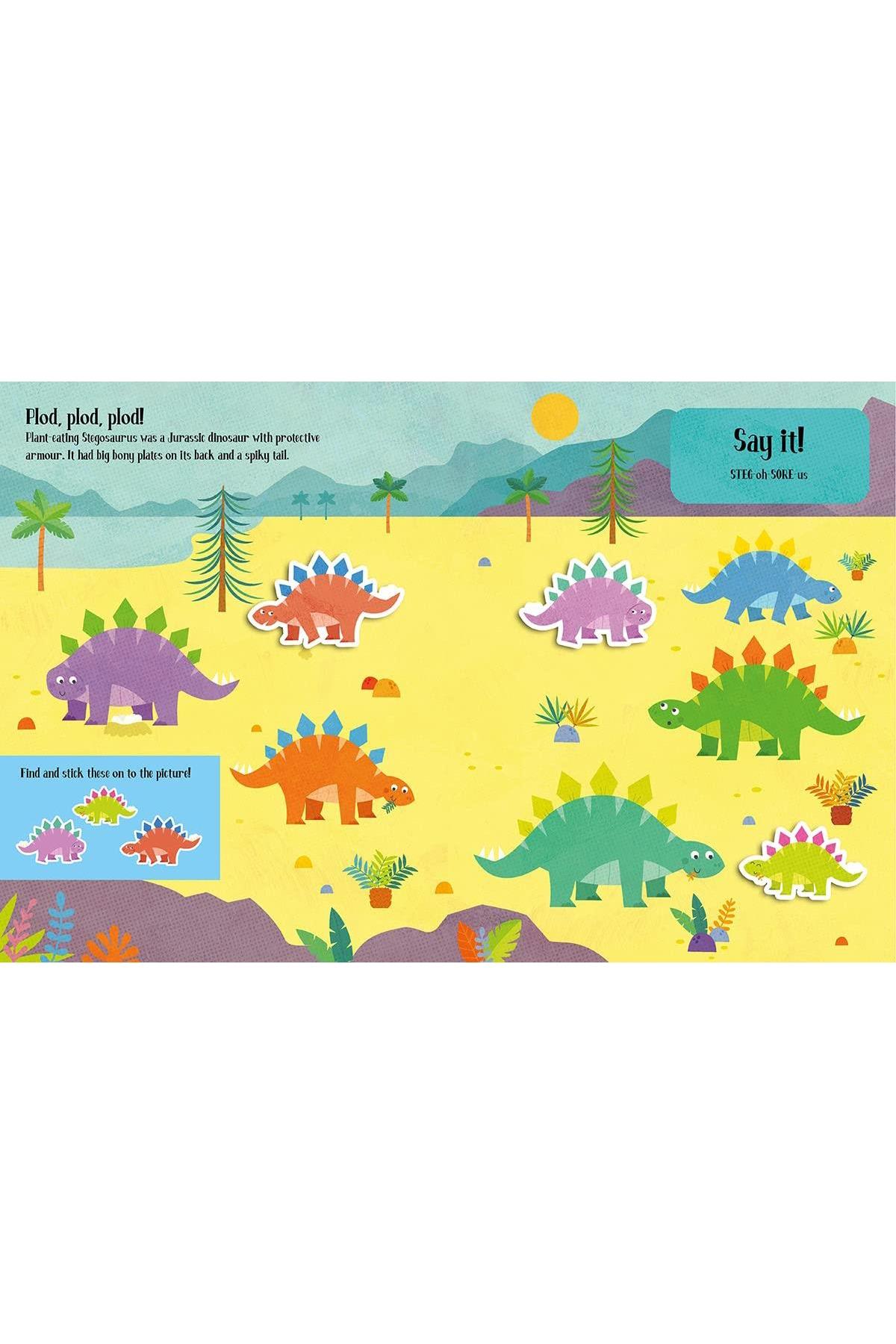 Imagine That / Felt Stickers - Dinosaurs Play Scene Book Çok Renkli