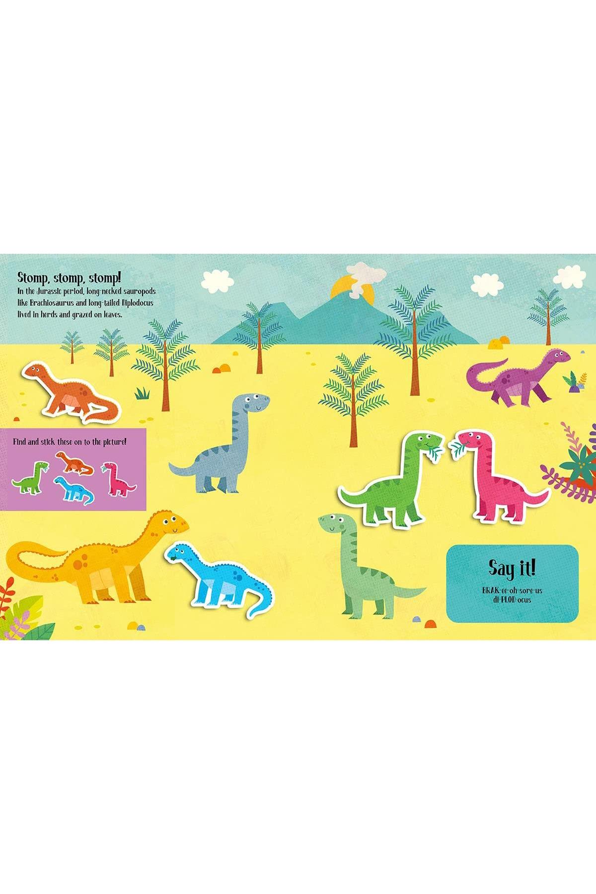 Imagine That / Felt Stickers - Dinosaurs Play Scene Book Çok Renkli
