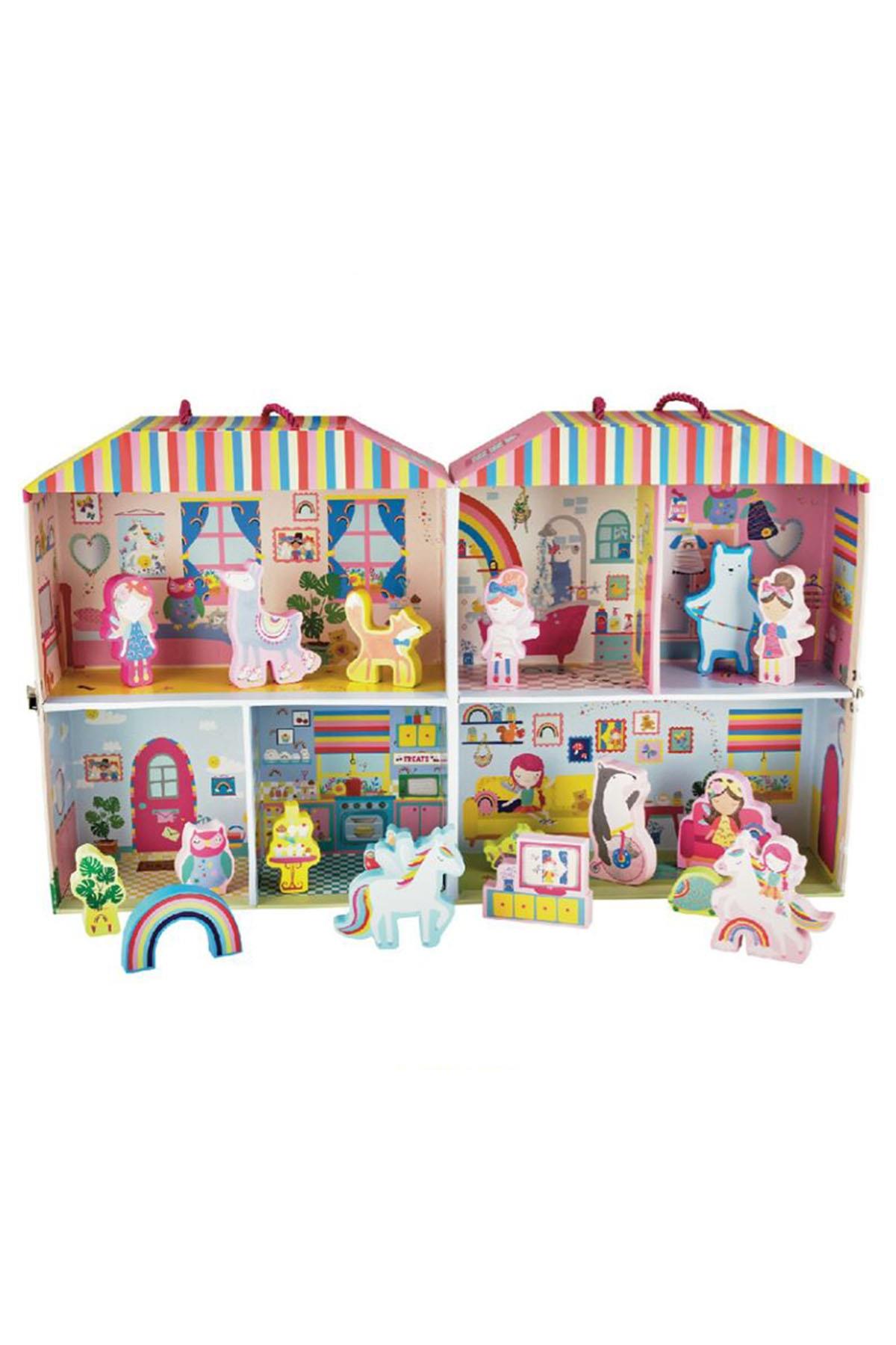 FLOSS & ROCK Ahşap Figürlü Oyun Kutuları / Rainbow Çok Renkli