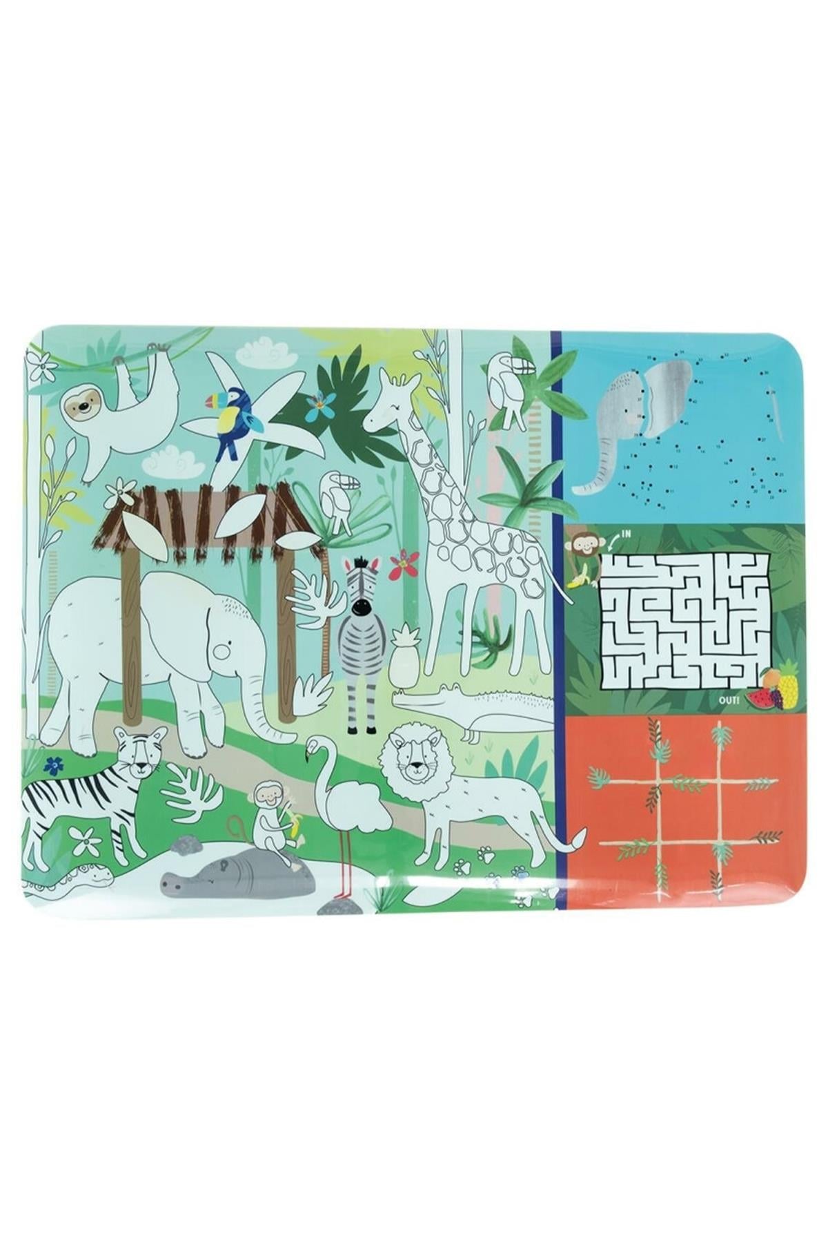 Floss & Rock Boyanabilir Oyun ve Aktivite Matı / Jungle Çok Renkli
