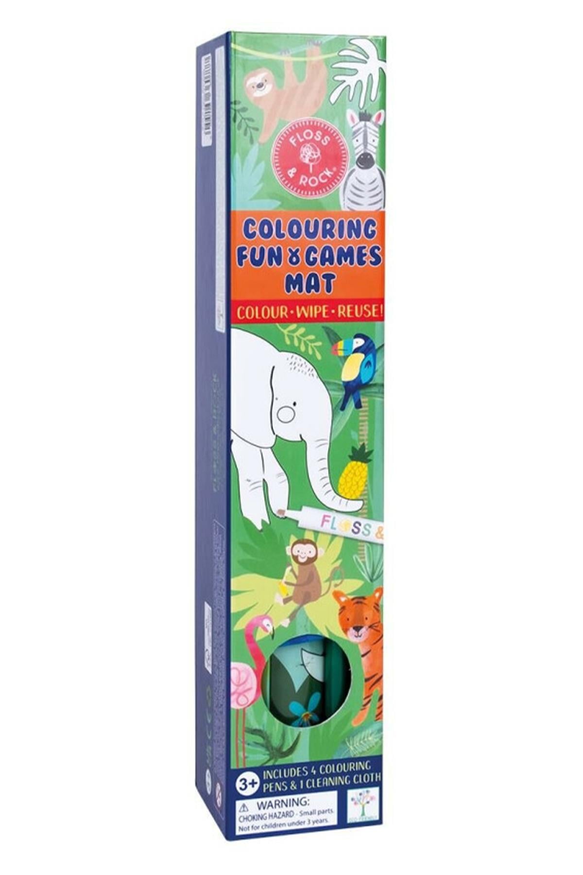 Floss & Rock Boyanabilir Oyun ve Aktivite Matı / Jungle Çok Renkli