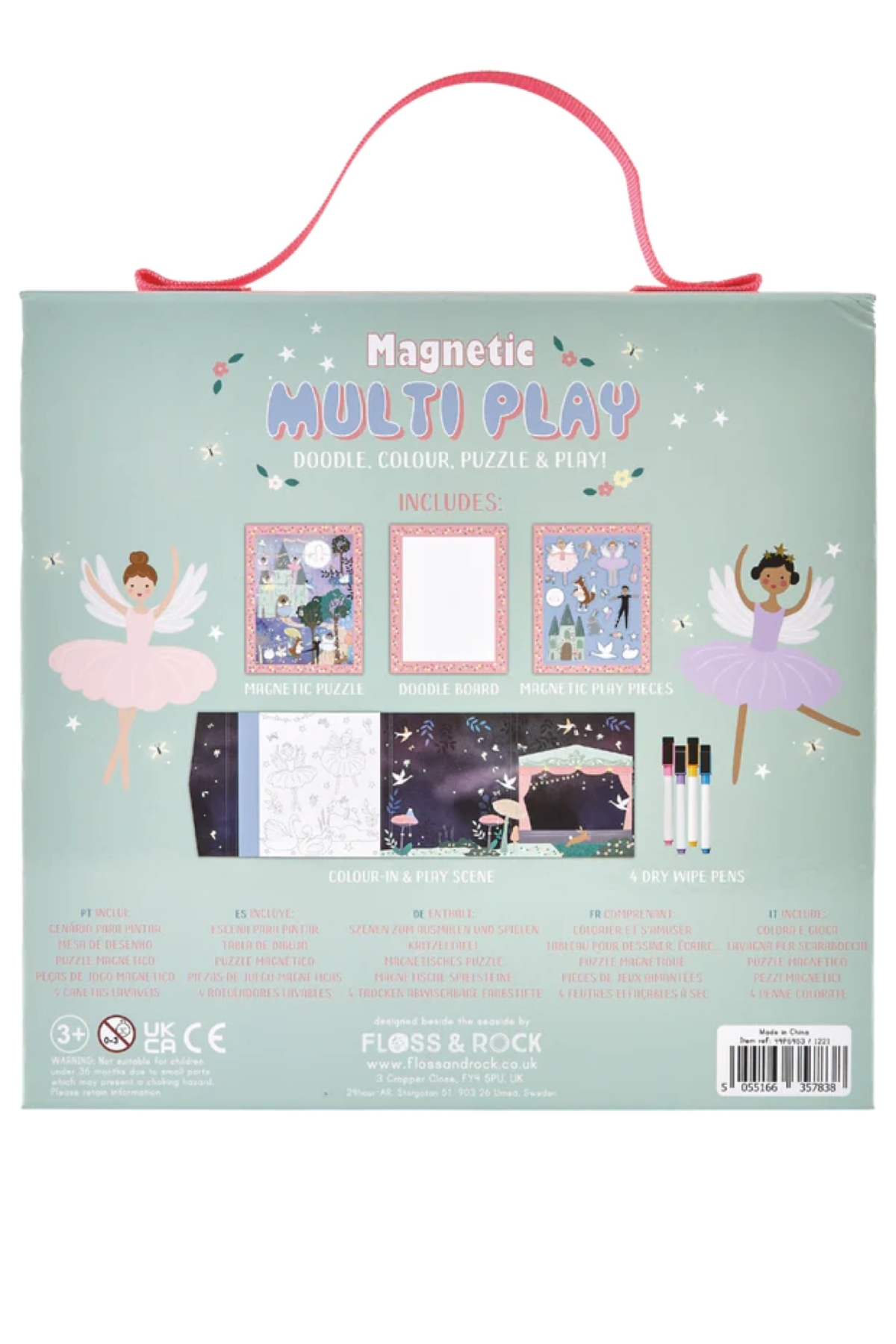FLOSS & ROCK Mıknatıslı Çoklu Oyun Seti / Enchanted Çok Renkli