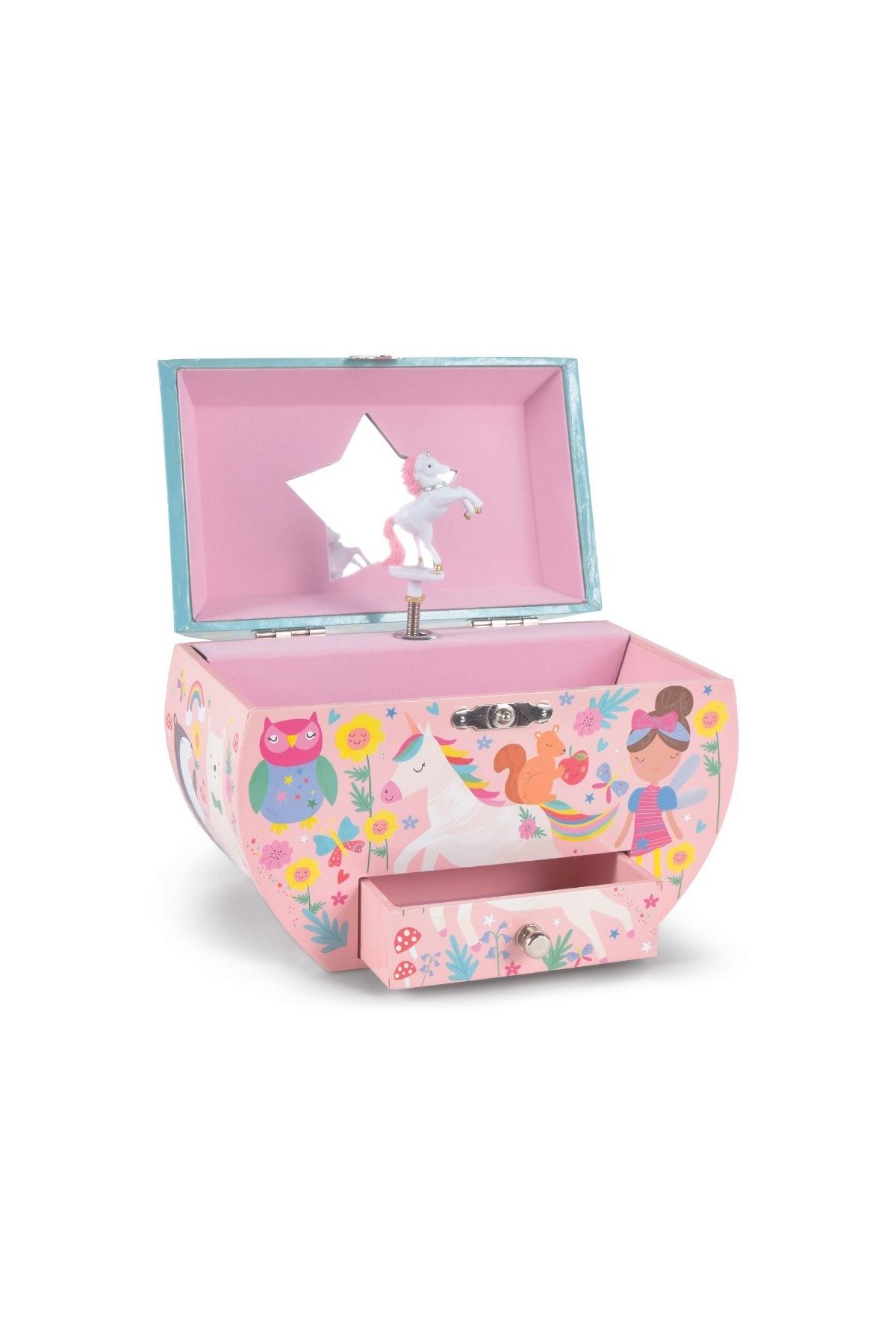 Floss & Rock Müzikli Oval Mücevher Kutusu / Rainbow Fairy Çok Renkli