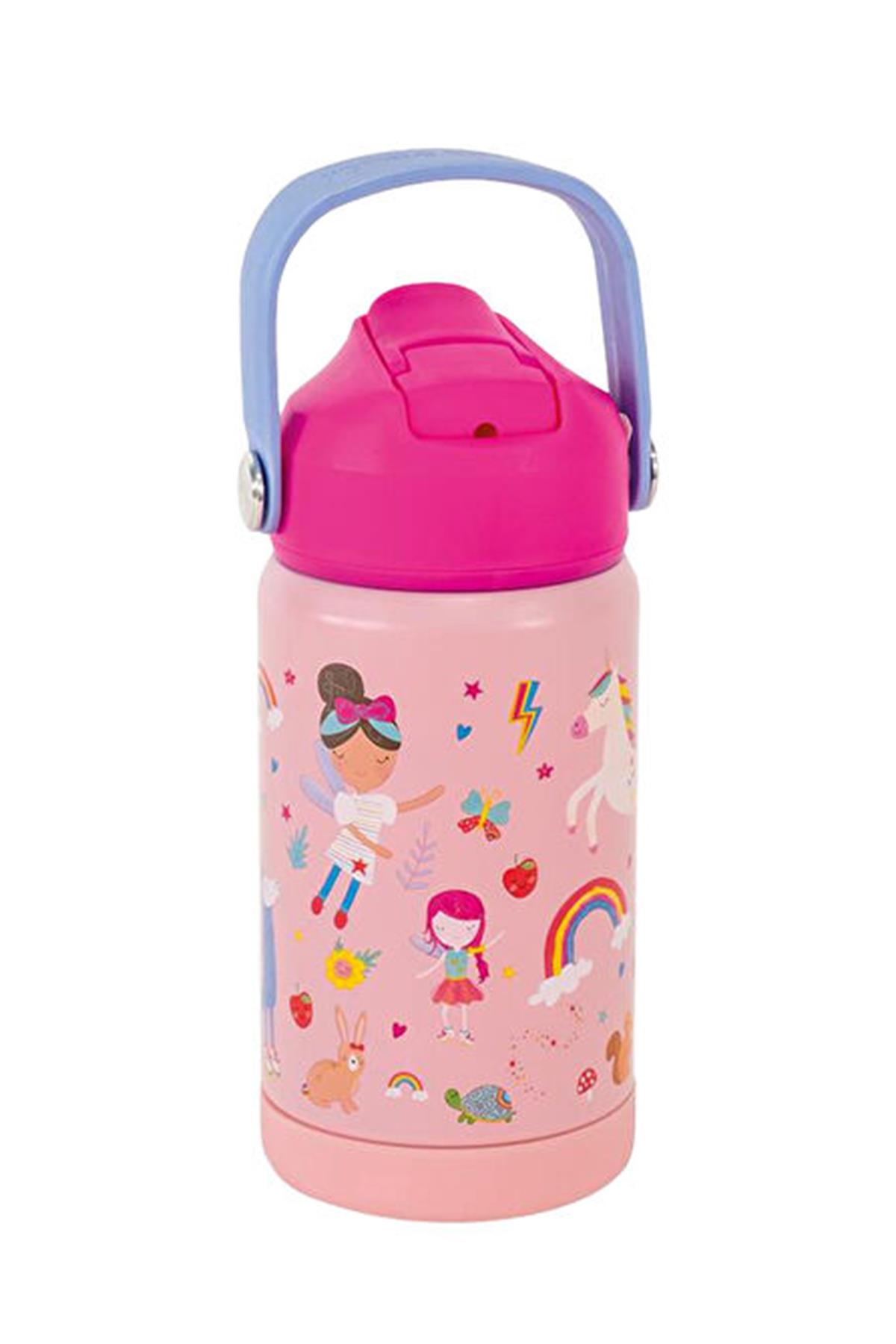 FLOSS & ROCK Paslanmaz Çelik Pipetli Suluk / Rainbow Fairy Çok Renkli