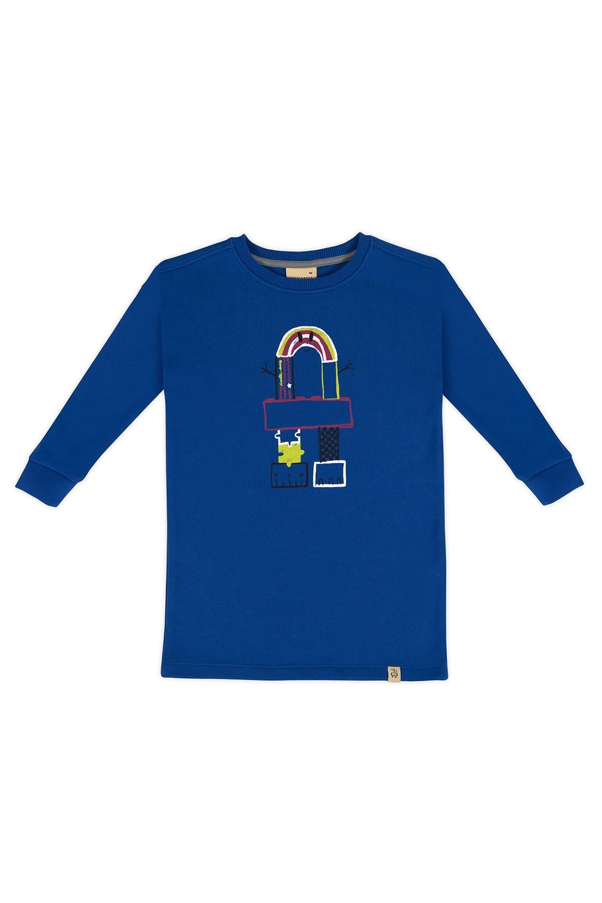 Beetle Beez / GEOMETRIC RAINBOW SWEATSHIRT DRESS Mavi
