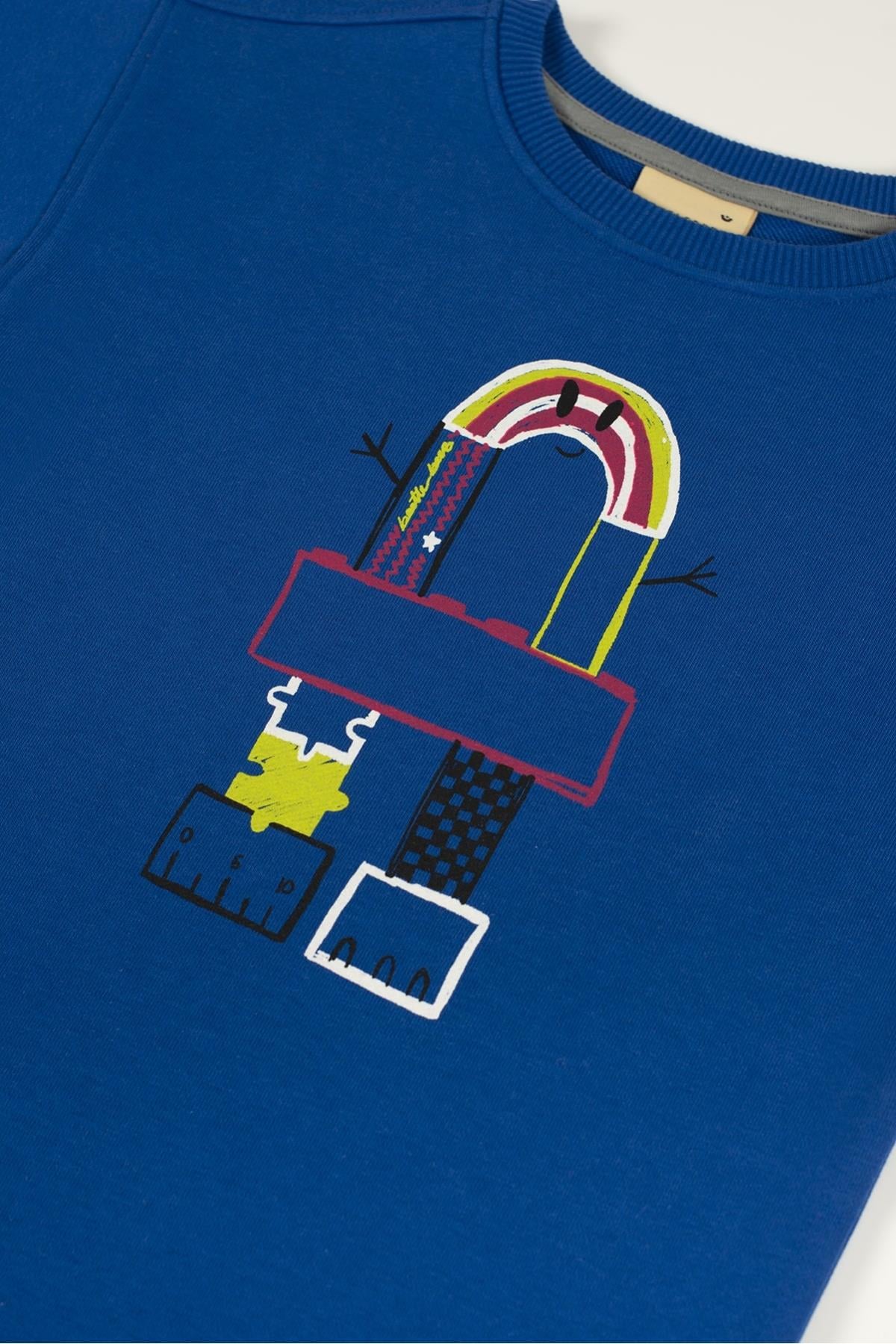 Beetle Beez / GEOMETRIC RAINBOW SWEATSHIRT DRESS Mavi