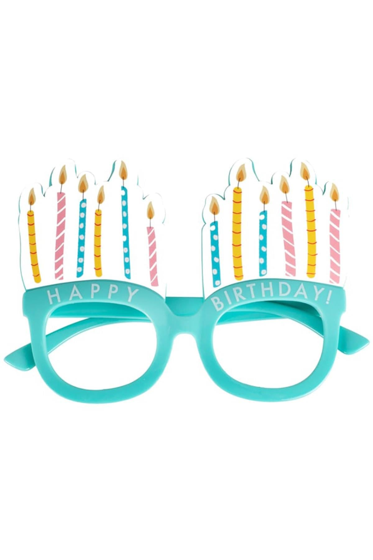 Ginger Ray - Fun Glasses - Balloon And Candle Fun Glasses - Eco - Eğlenceli Parti Gözlükleri Çok Renkli