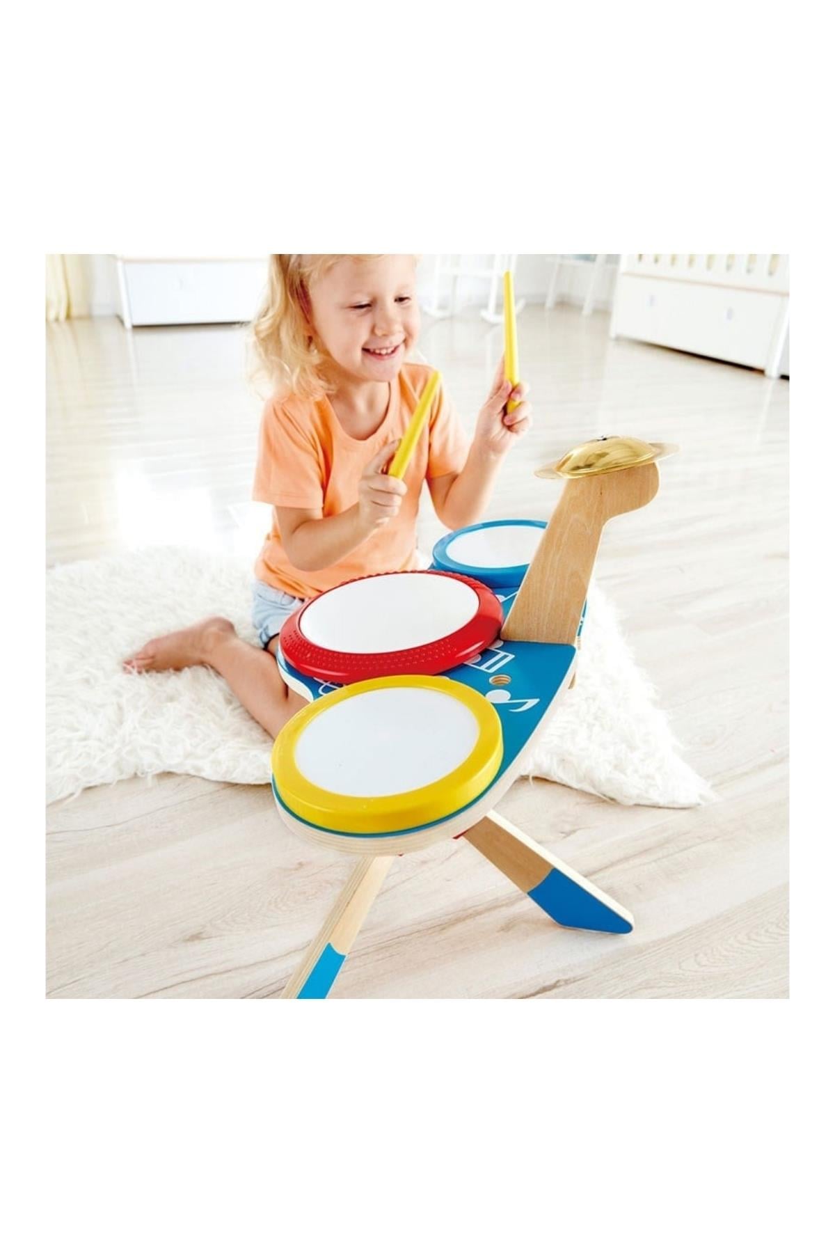 Hape Drum and Cymbal Oyuncak Davul Seti Çok Renkli