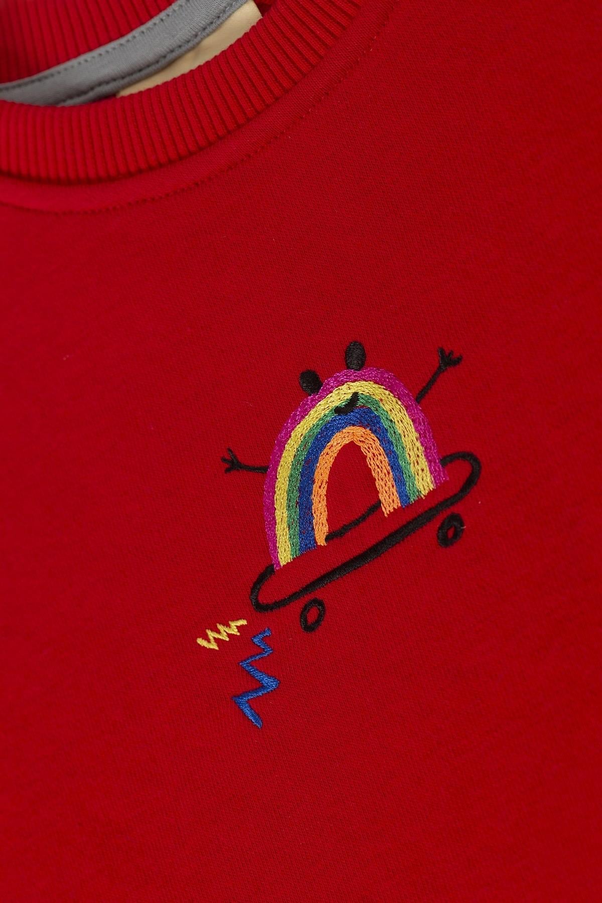 Beetle Beez / HAPPY RAINBOW SWEATSHIRT Kırmızı