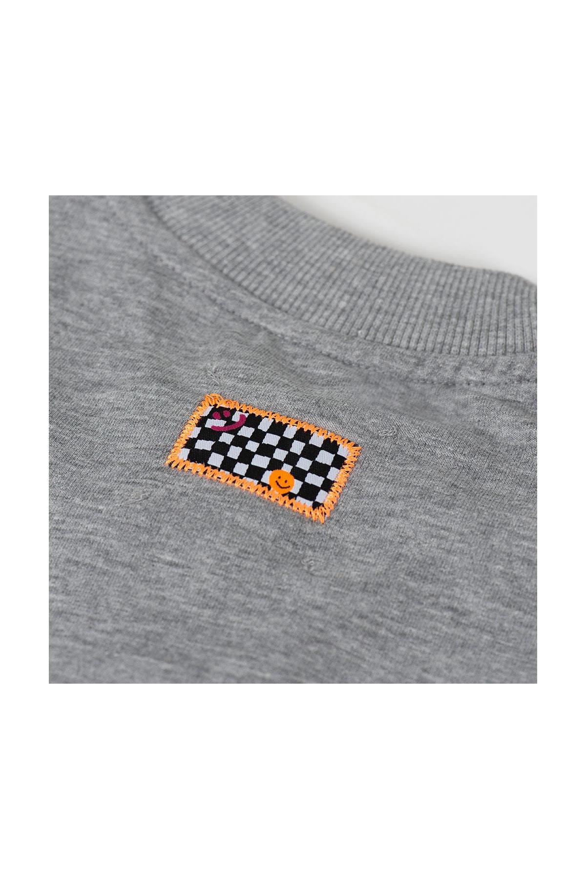 Beetle Beez / Happy Sun Zipped Sweatshirt - Grey Gri