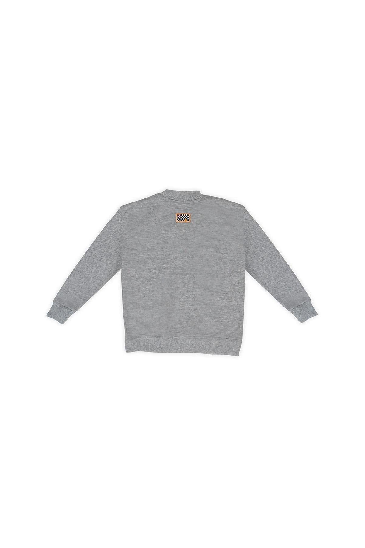 Beetle Beez / Happy Sun Zipped Sweatshirt - Grey Gri