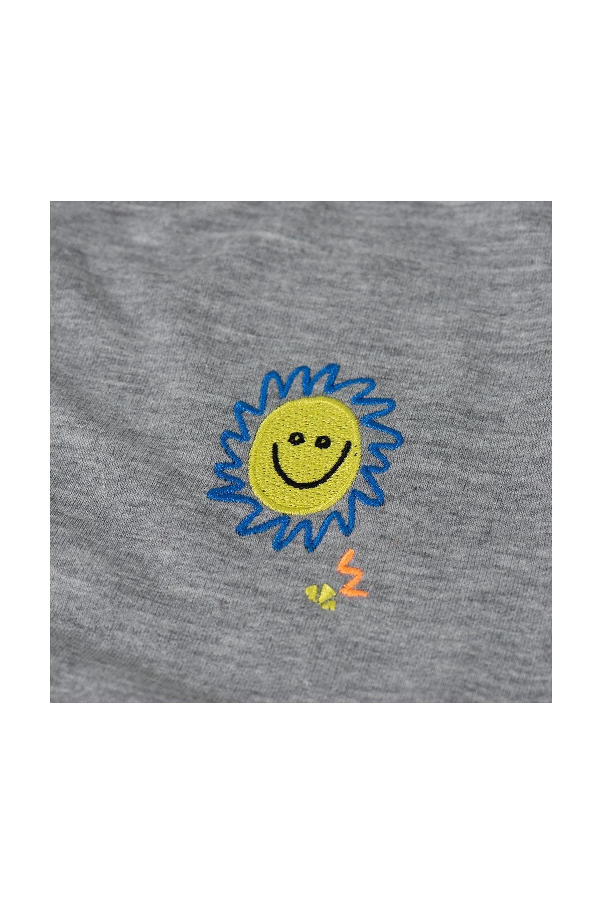 Beetle Beez / Happy Sun Zipped Sweatshirt - Grey Gri