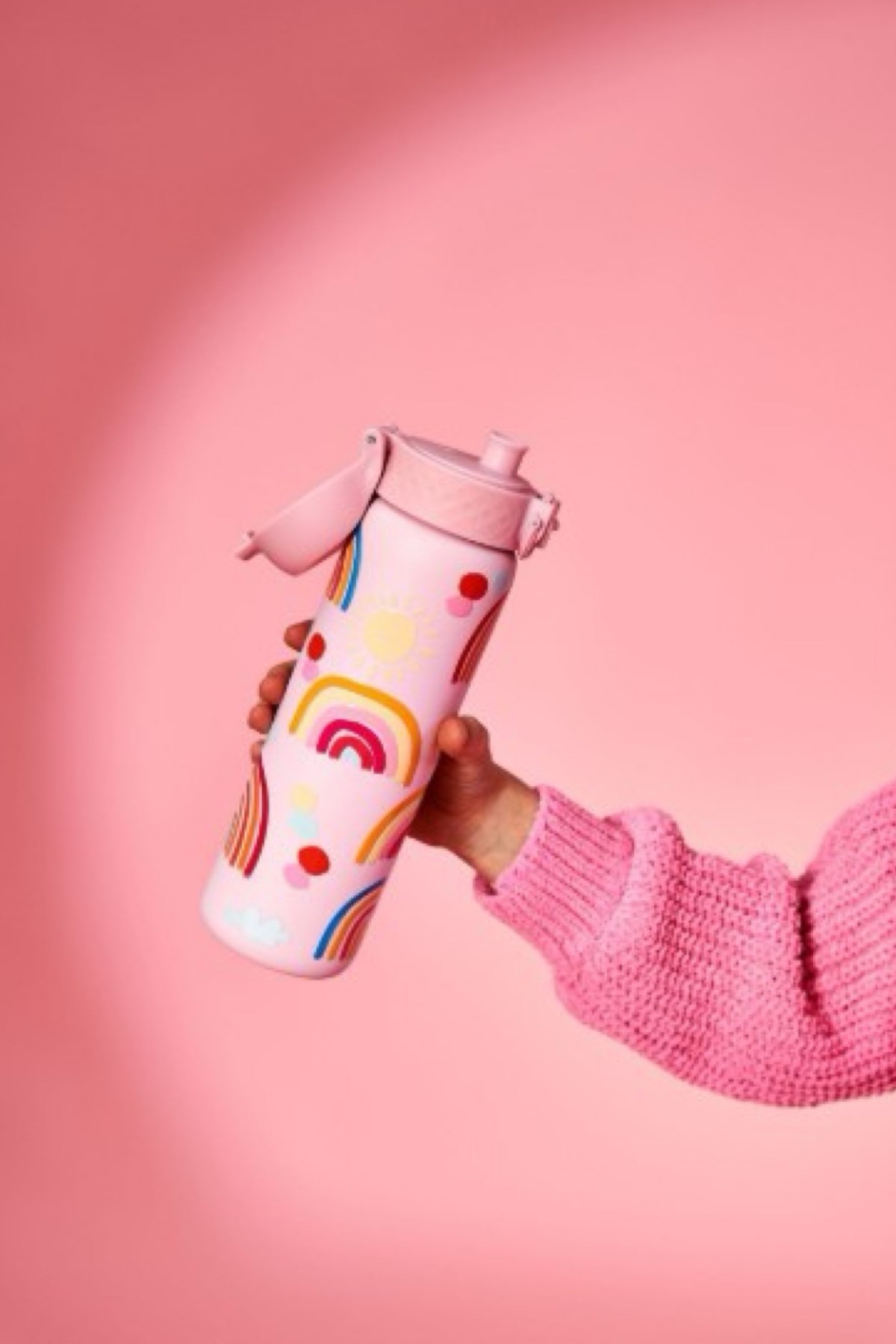 ION8 - Paslanmaz Çelik İnce Suluk - Gökkuşağı - 600 ml - Sızdırmaz Çok Renkli