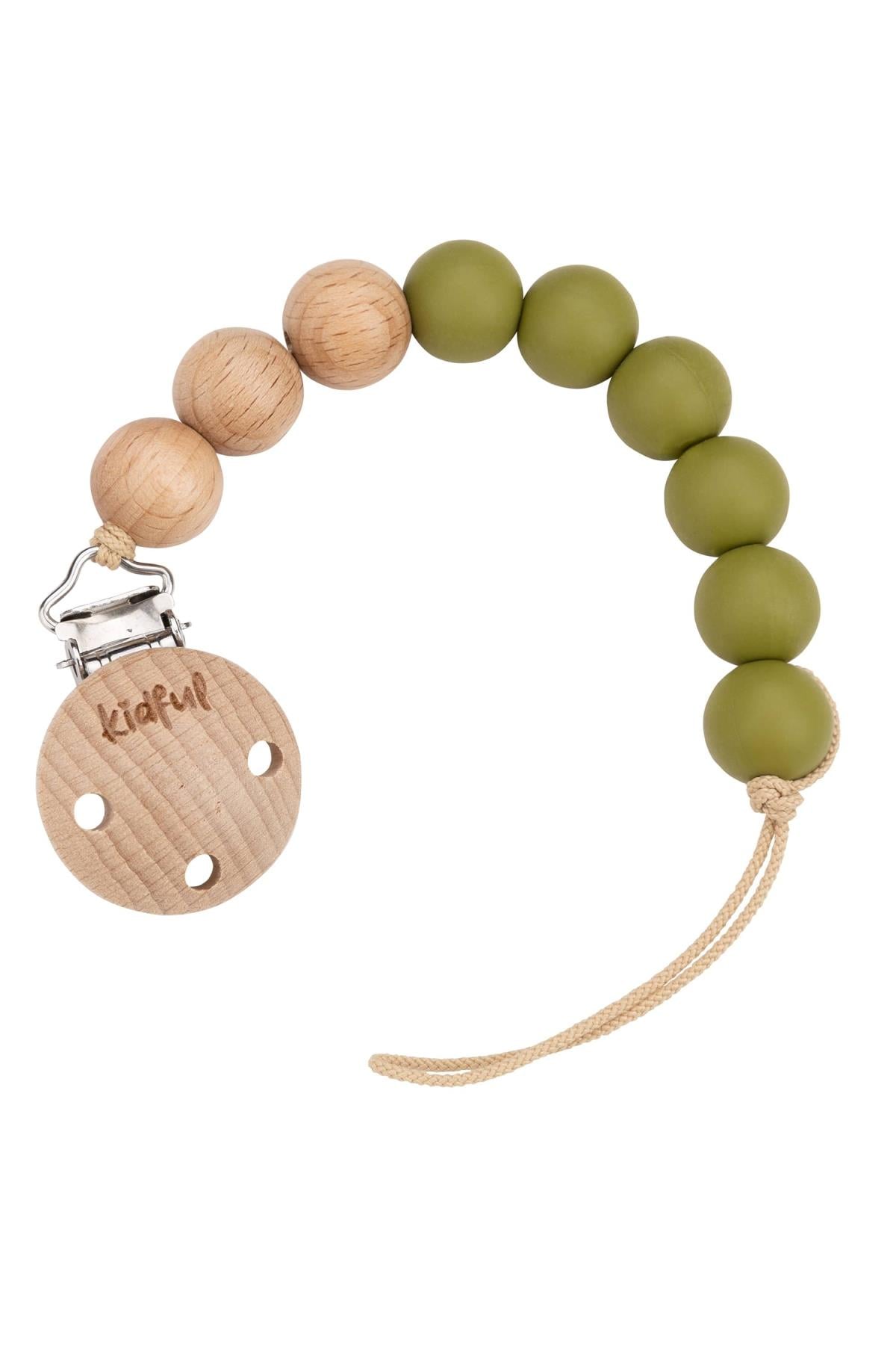 Kidful Boncuk Emzik Askısı Olive