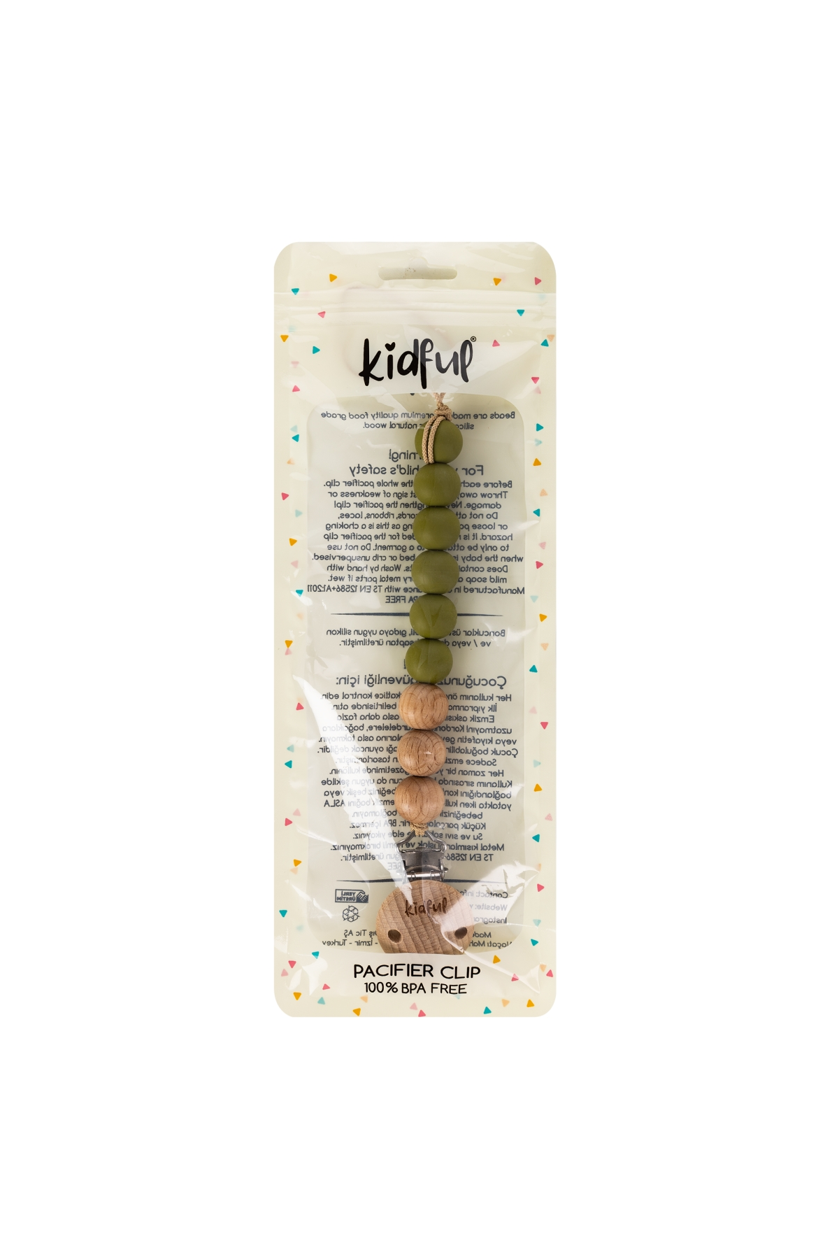 Kidful Boncuk Emzik Askısı Olive