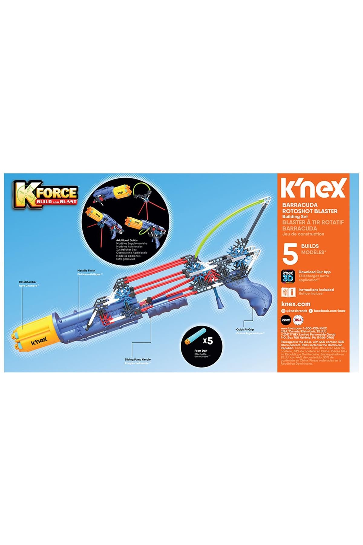 KNEX Baracuda Rotoshot Blaster Building Set Çok Renkli