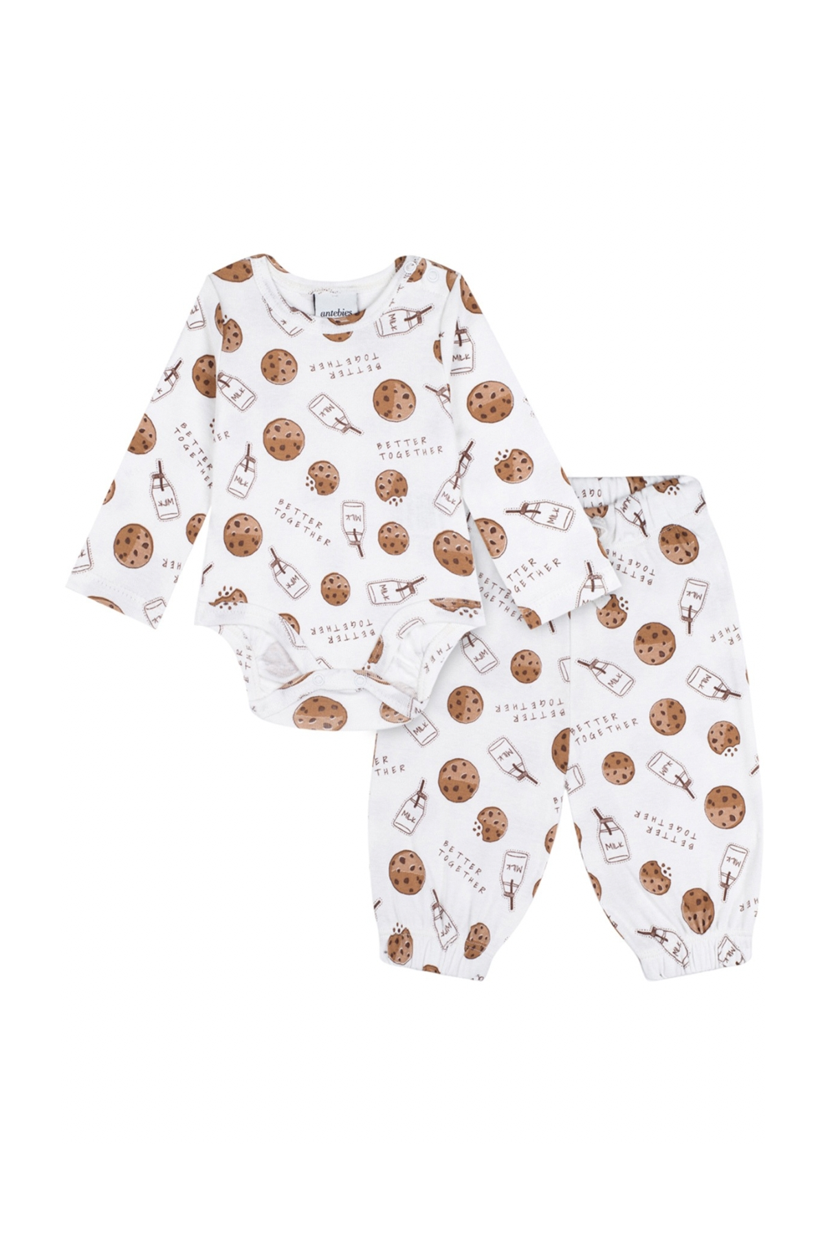 Antebies / Kurabiye Canavarı Uzun Kollu Body Pantolon Set Kahve