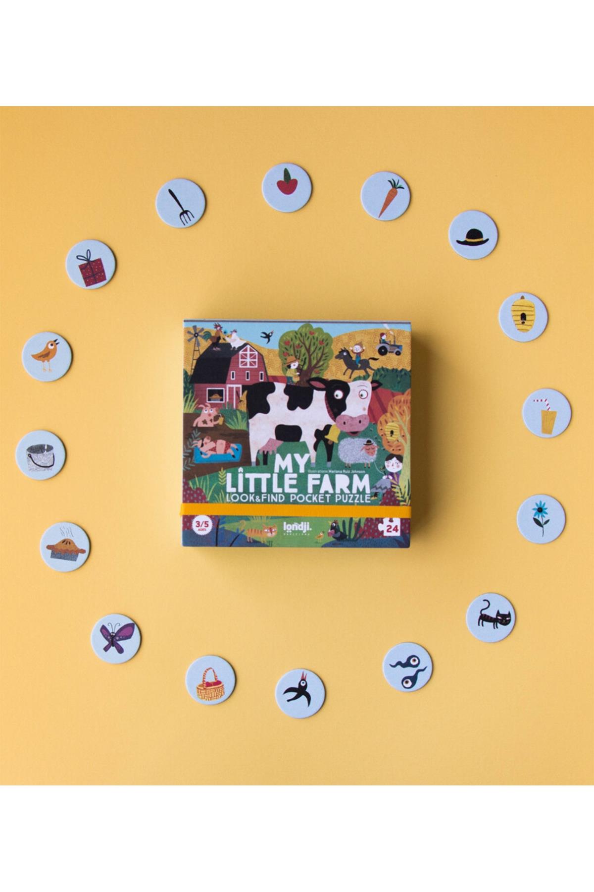 LONDJI  Lonji Pocket Puzzle -My Little Farm Çok Renkli