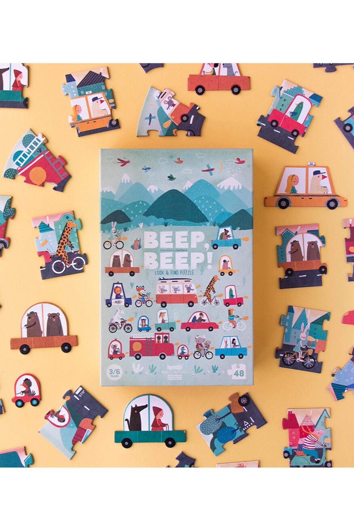 LONDJI Lonji Puzzle - Beep! Beep! Çok Renkli