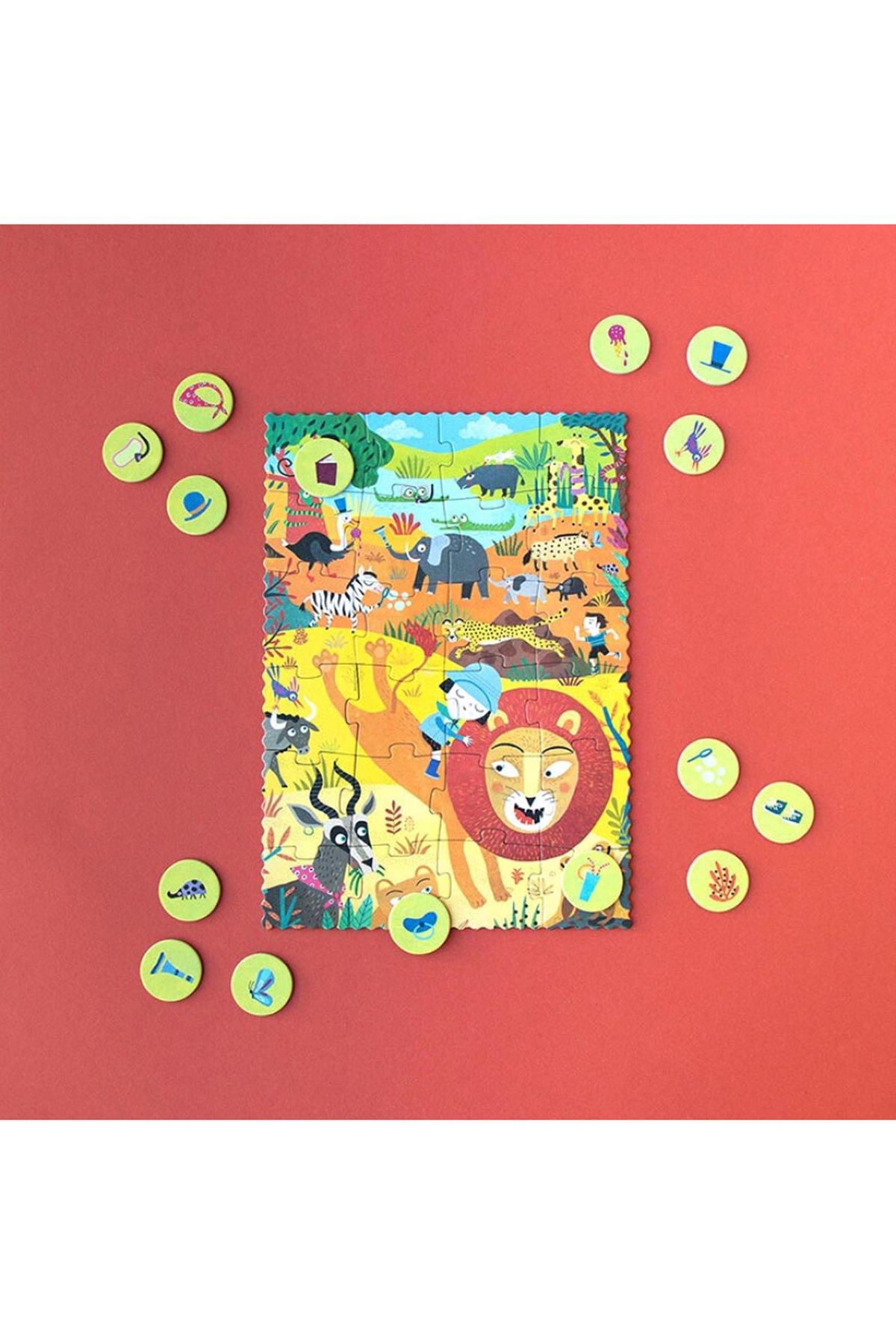 LONDJI POCKET PUZZLE - MY LITTLE JUNGLE Çok Renkli