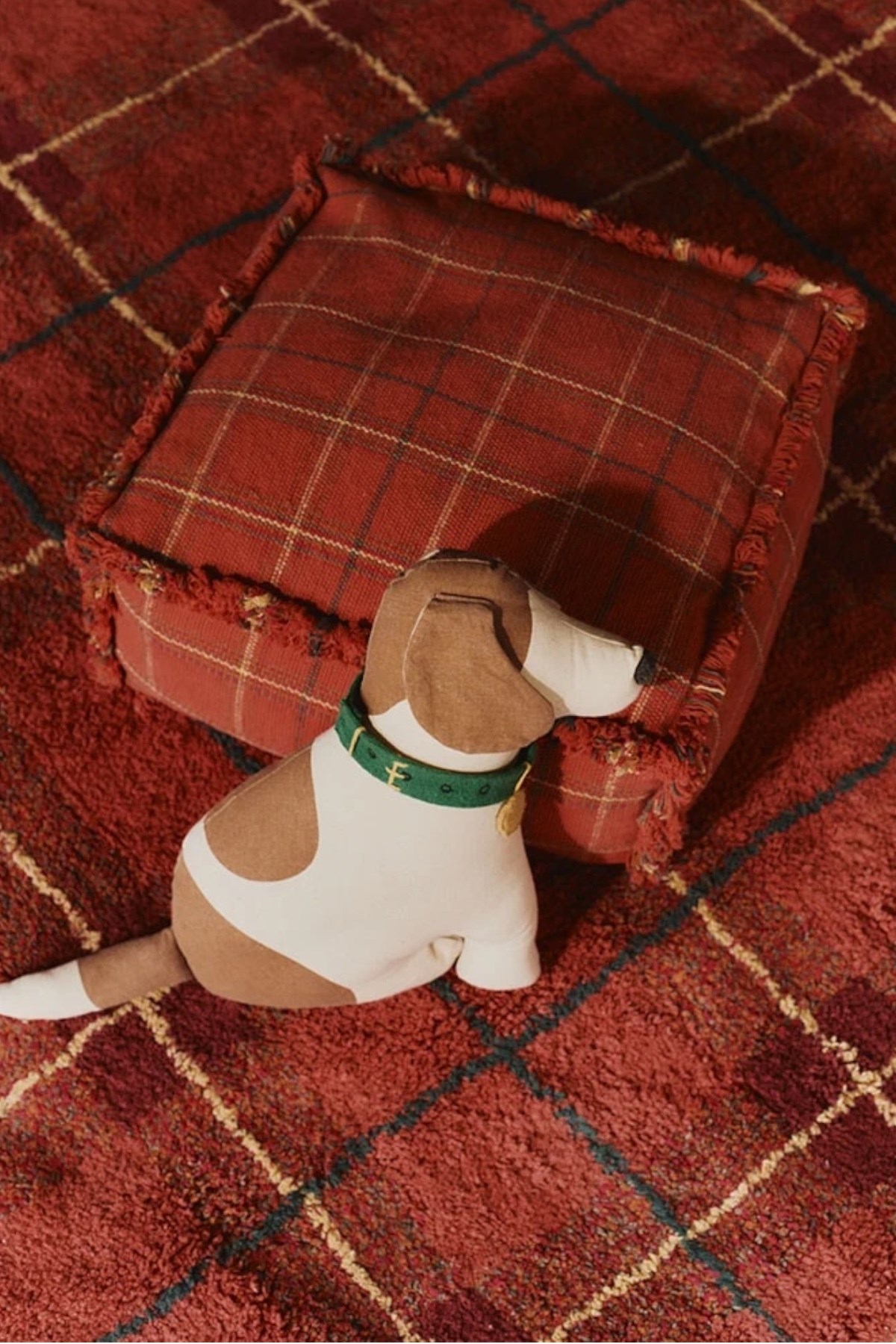 Lorena Canals / Çocuk Odası Pufu, Tartan Mapple Red Kırmızı