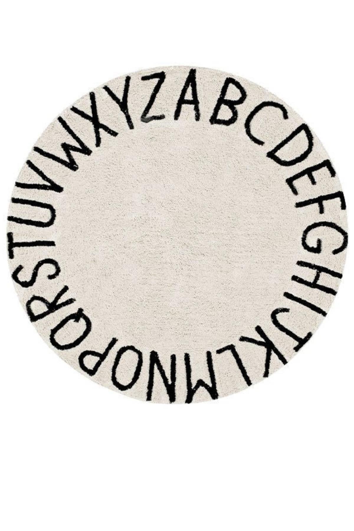 Lorena Canals /Halı, Round ABC Natural Beyaz