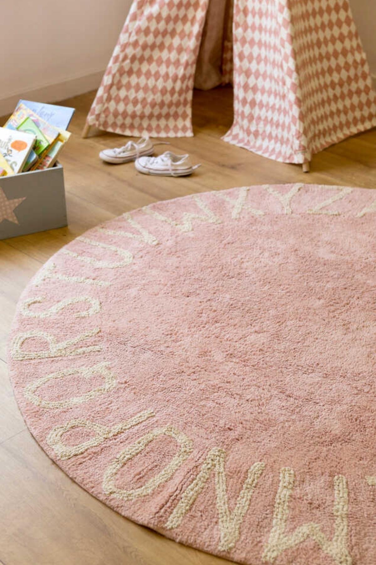 Lorena Canals /Halı, Round ABC Vintage Nude Pembe