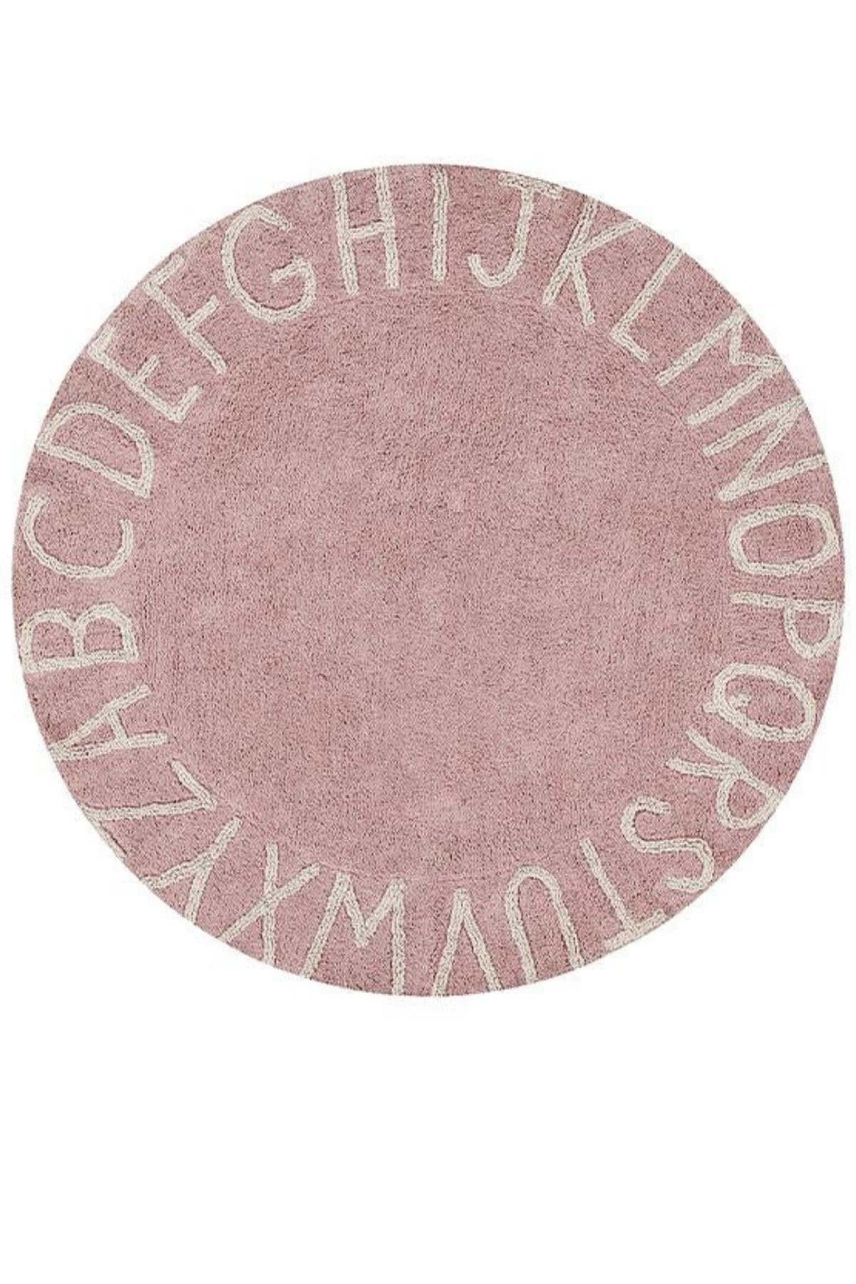 Lorena Canals /Halı, Round ABC Vintage Nude Pembe