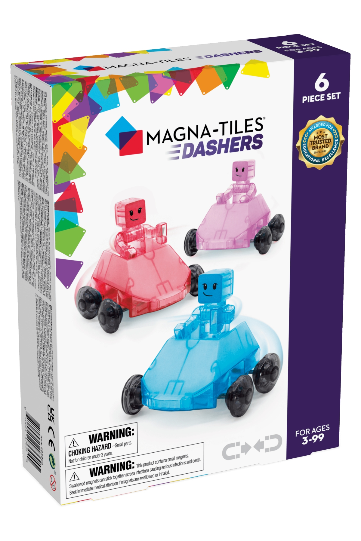 MagnaTiles - Dashers 6-Piece Set - Hızlı Sürücüler 6 Parça Çok Renkli