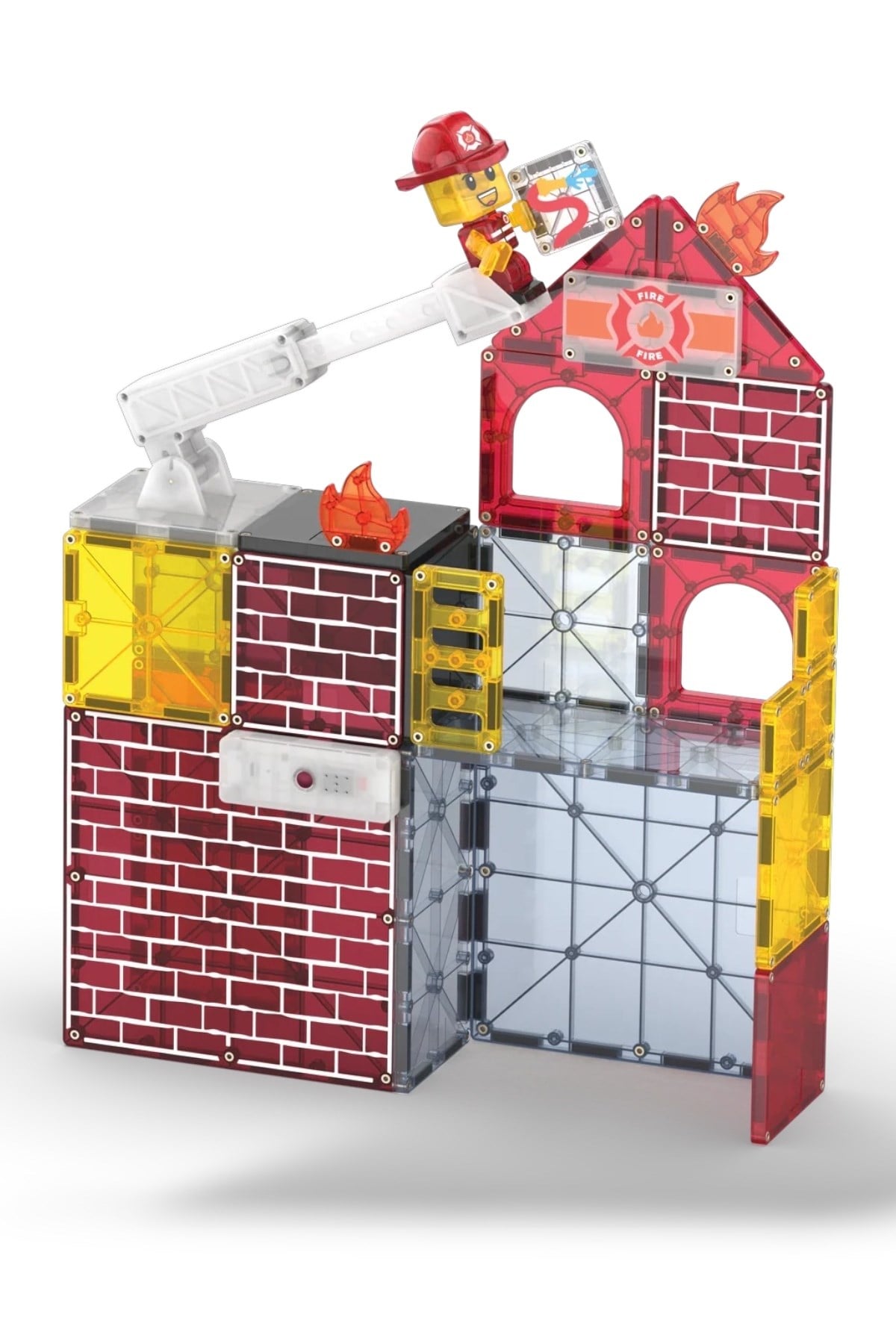 MAGNA-TILES® - Fire Station Manyetik Bloklar - 50 Parça Çok Renkli