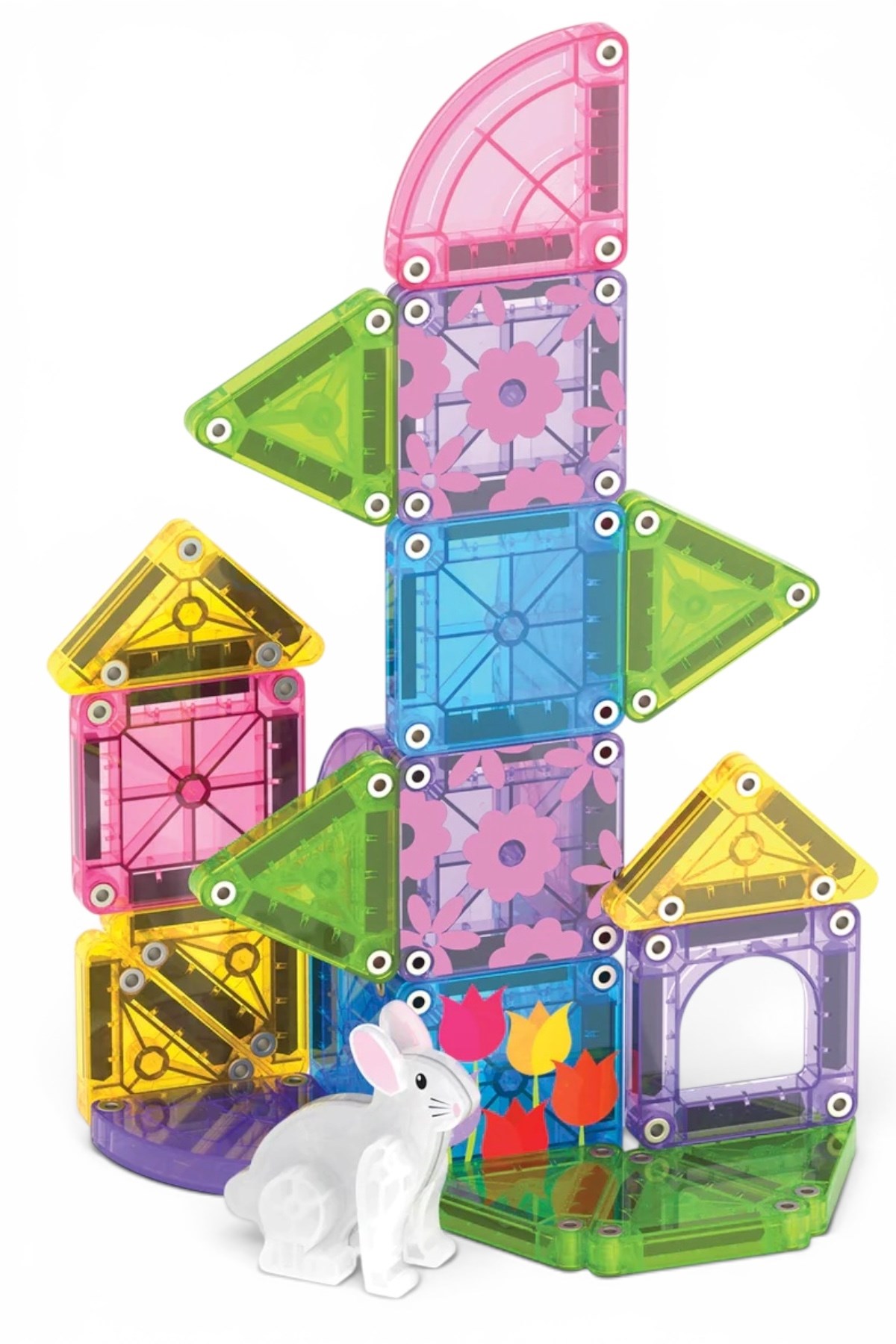 MAGNA-TILES® - Travel Set - Bahar Bahçe Seti Manyetik Bloklar - 24 Parça Çok Renkli