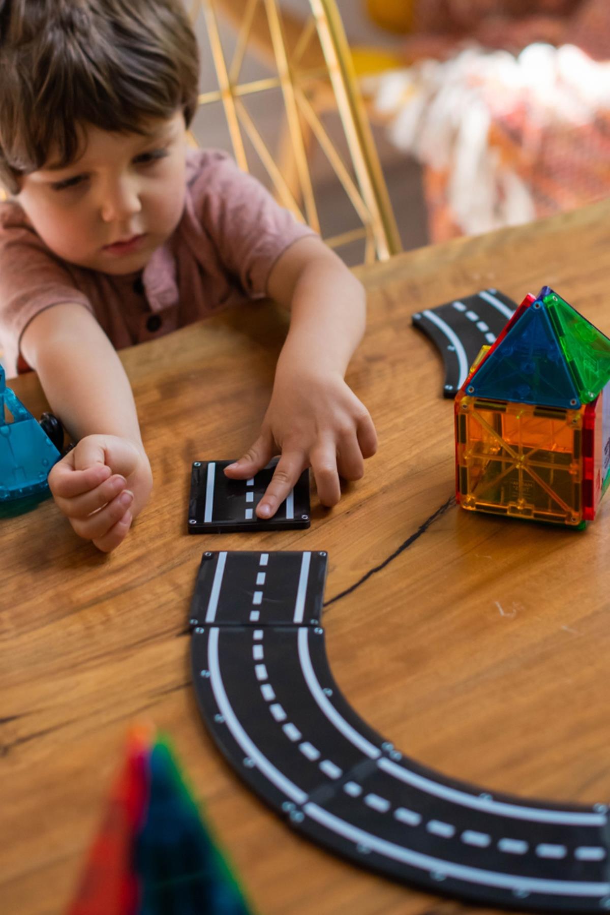 MagnaTiles - XTRA Roads 12-Piece Set - Yol Seti 12 Parça Çok Renkli