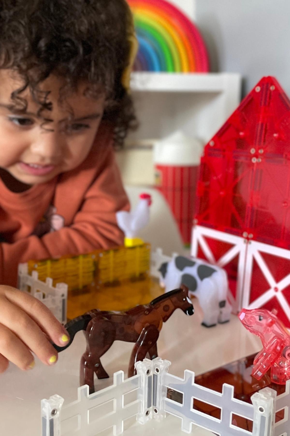 MagnaTiles - Çiftlik Hayvanları - 25 Parça Çok Renkli